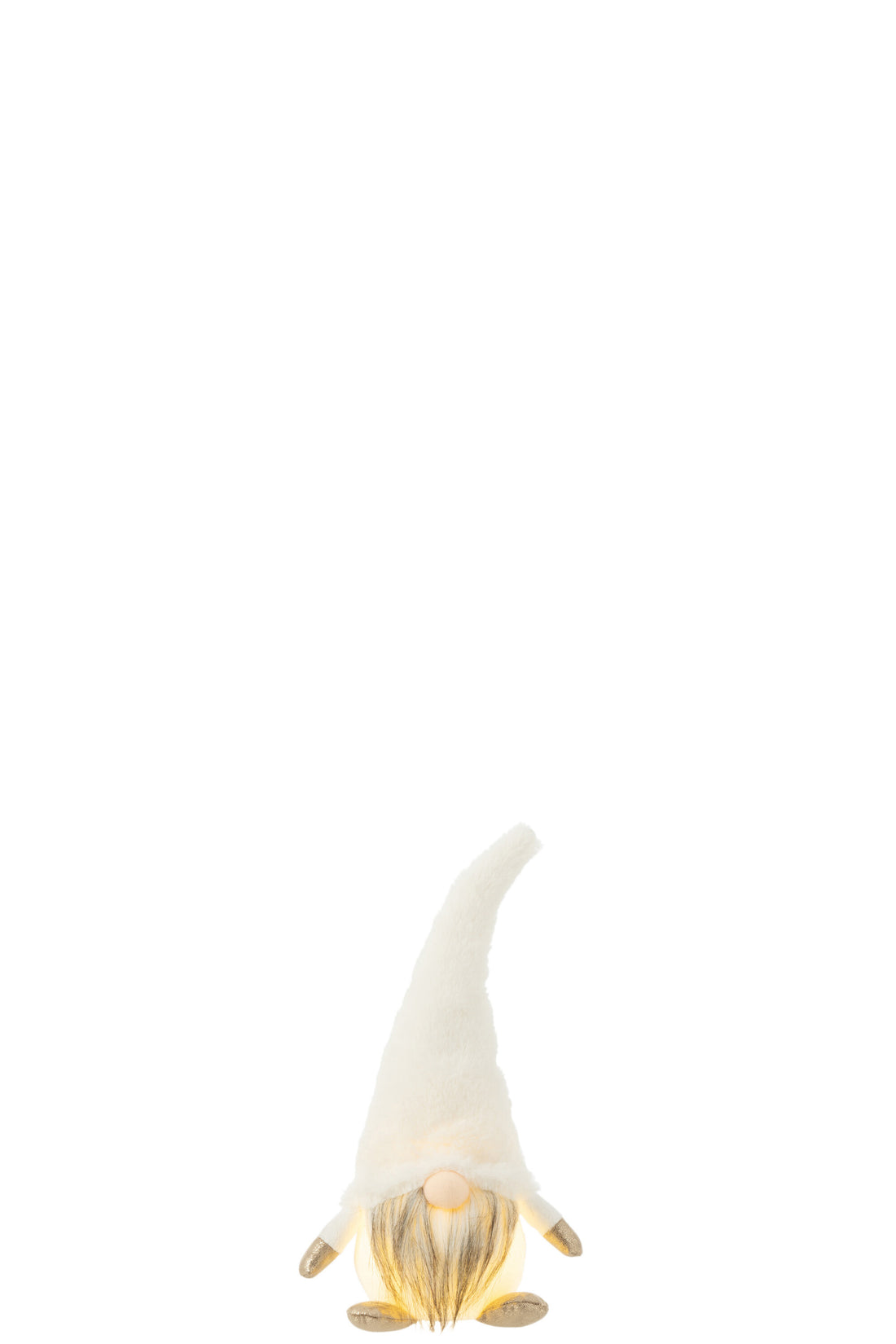 J-Line Kabouter+Led Textiel Wit Small