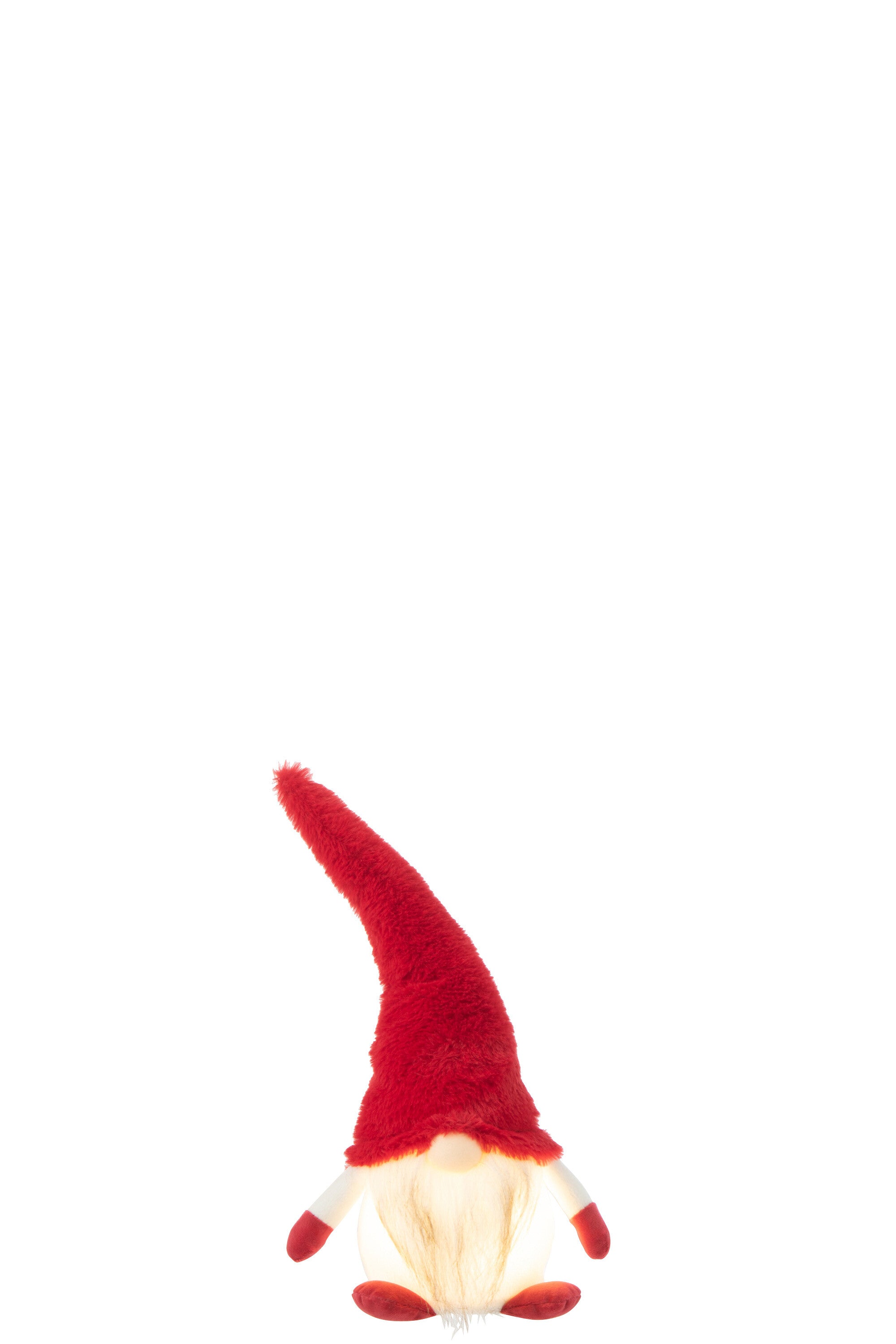 J-Line Kabouter+Led Textiel Rood/Wit Small