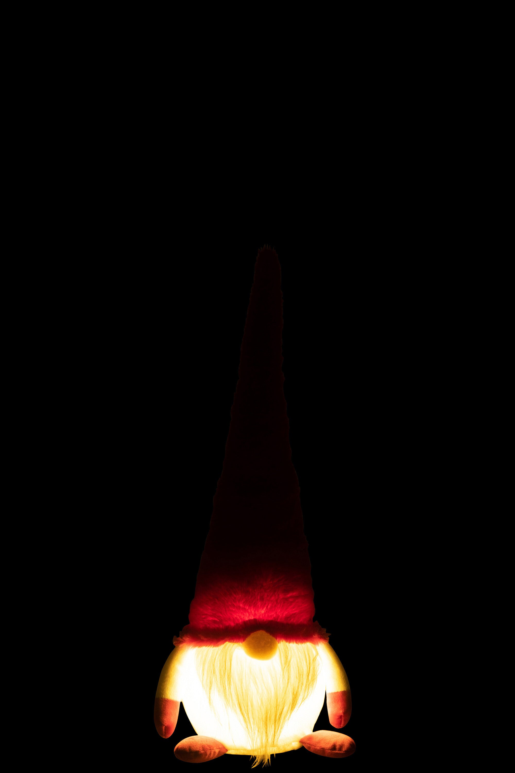J-Line Kabouter+Led Textiel Rood/Wit Large