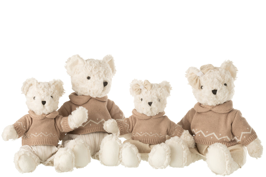 Beer pluche jongen/meisje met kleding textiel Groot assortiment van 3