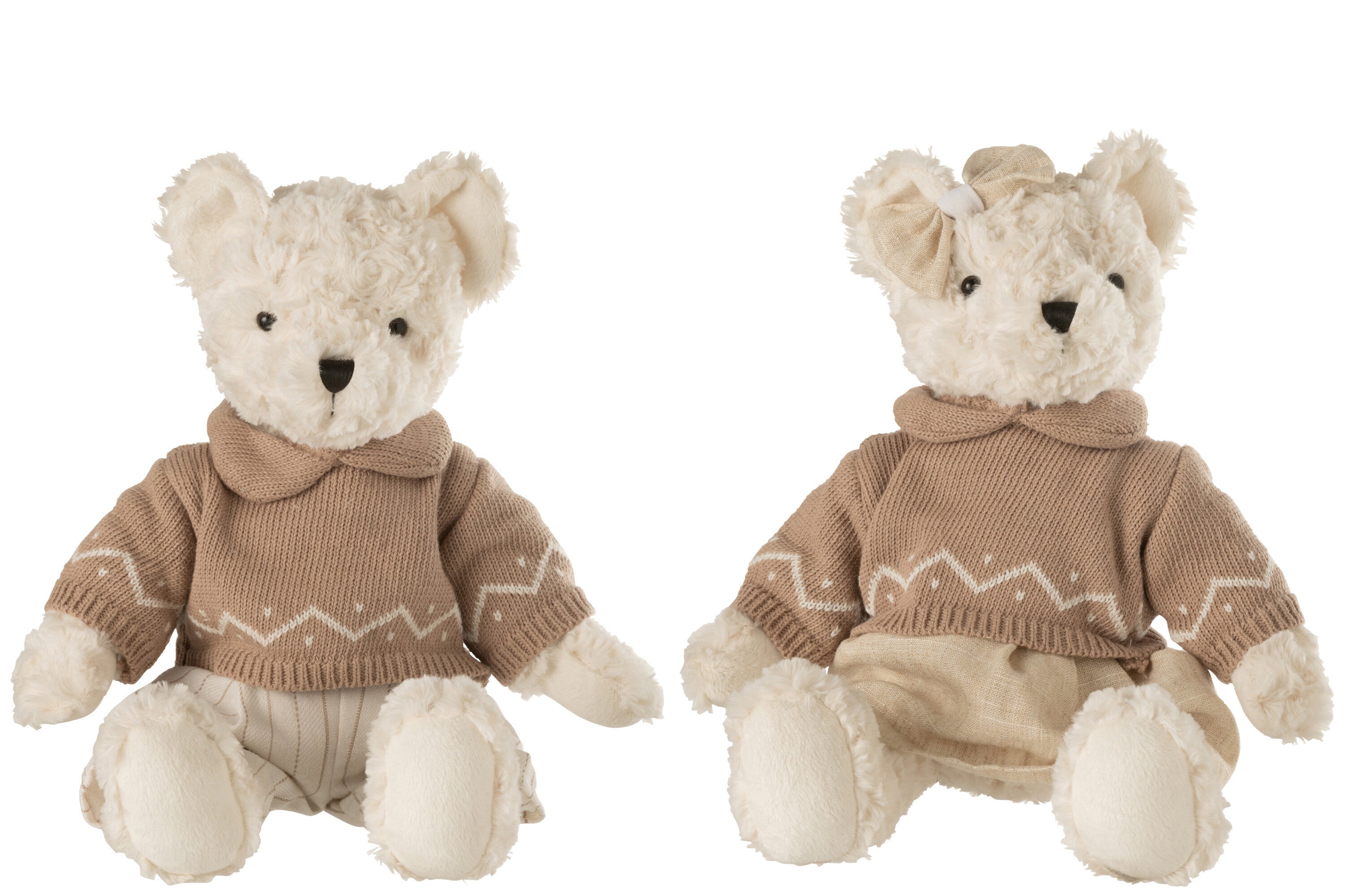 Beer pluche jongen/meisje met kleding textiel Groot assortiment van 3