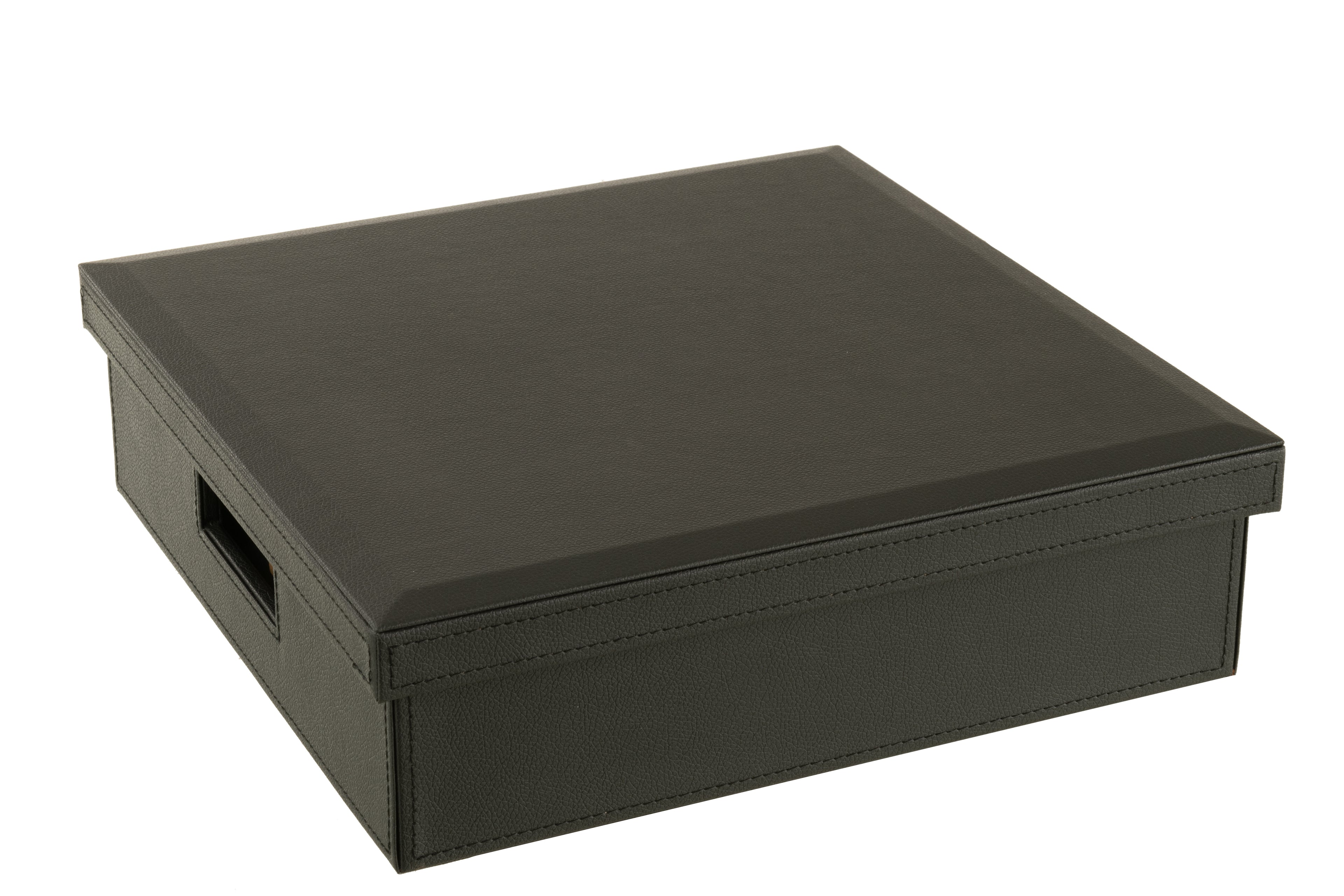 J-Line Doos Kaartspel/Schaakspel Kunstleder Zwart