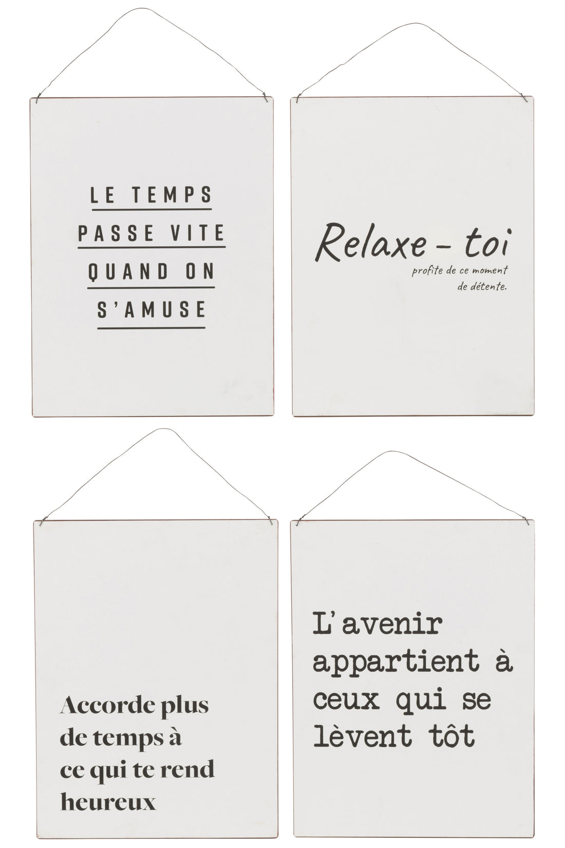 Placard Fr/E Tex Metaal Wit/Zwart Assortiment Van 4