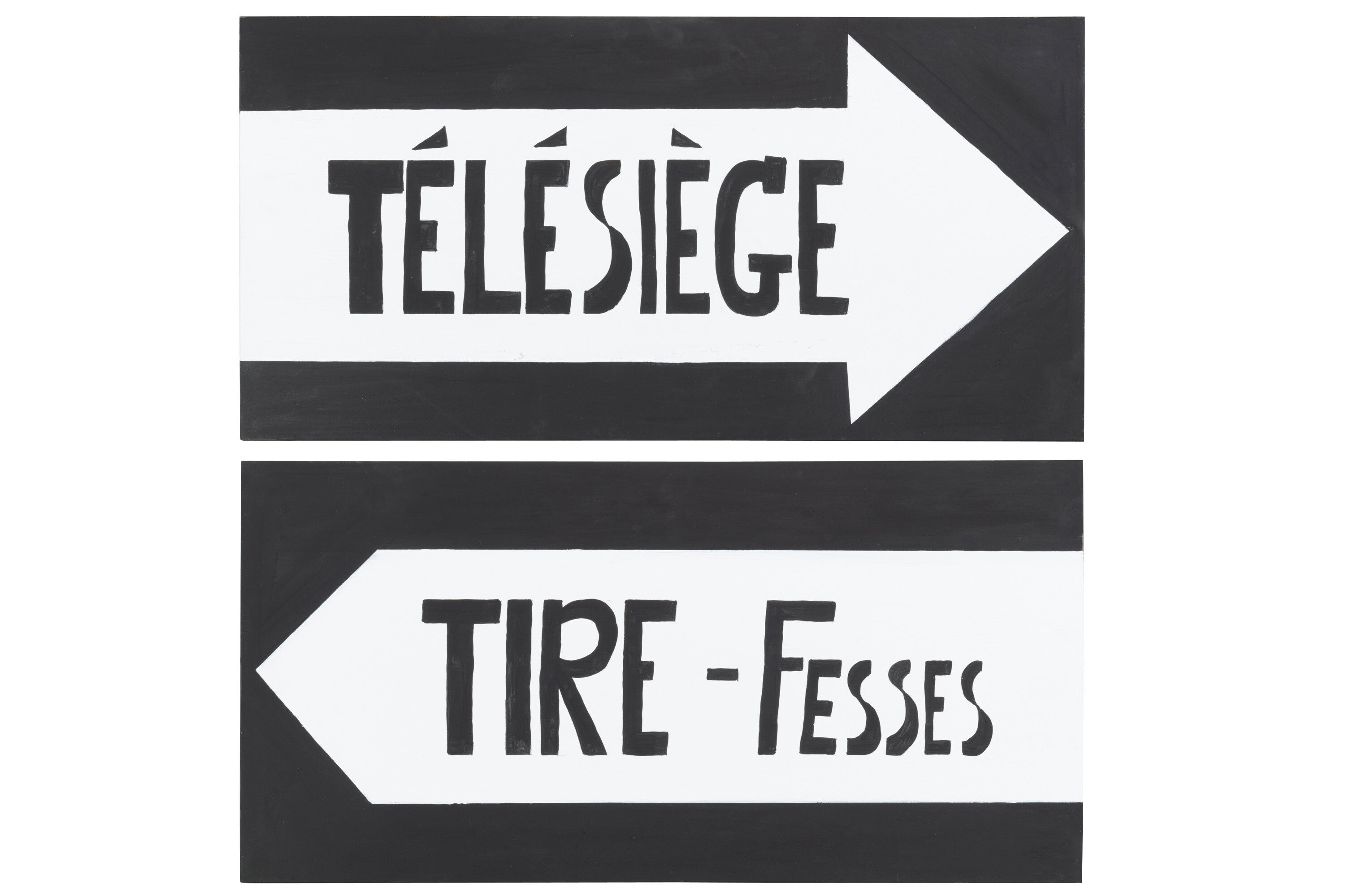 Placard Arrow Ski Hout Zwart/Wit Assortiment Van 2