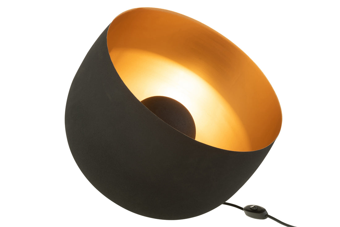 J-Line Lamp Rond Interieur Goud Metaal Zwart Large