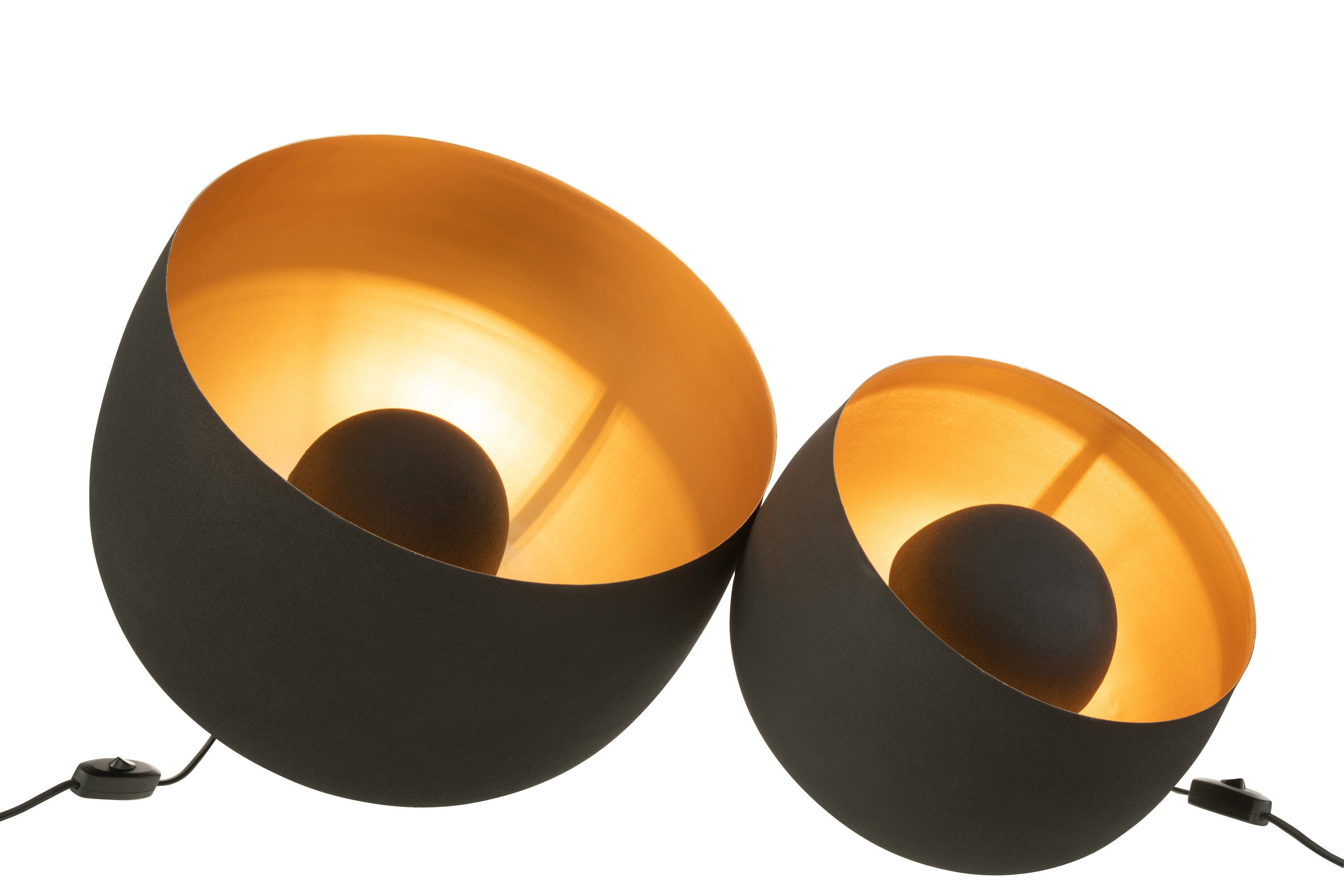 J-Line Lamp Rond Interieur Goud Metaal Zwart Large