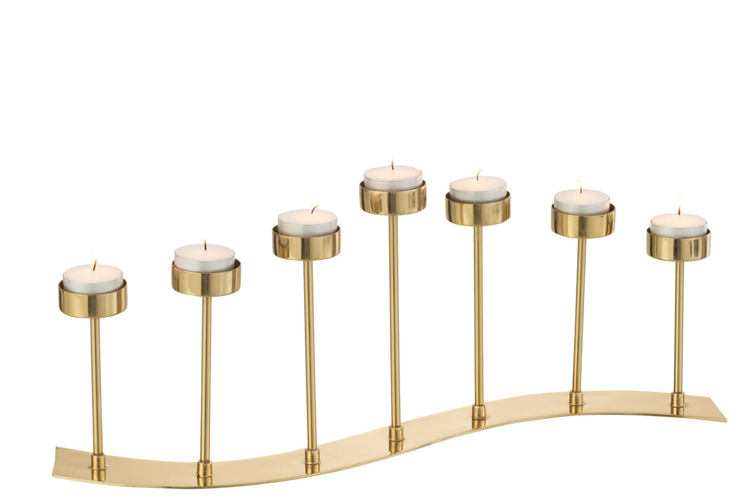 Orkaan Curve 7 Stuks Metaal Goud