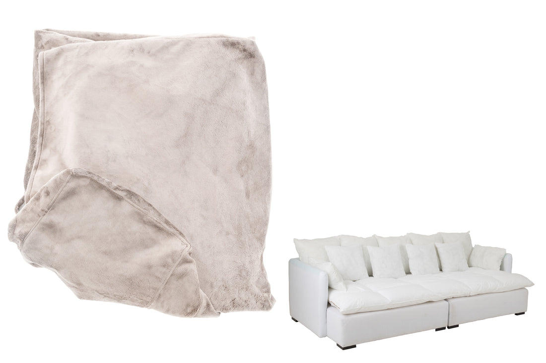 Hoes Stoel + 11 Kussens Strand Fluweel Beige