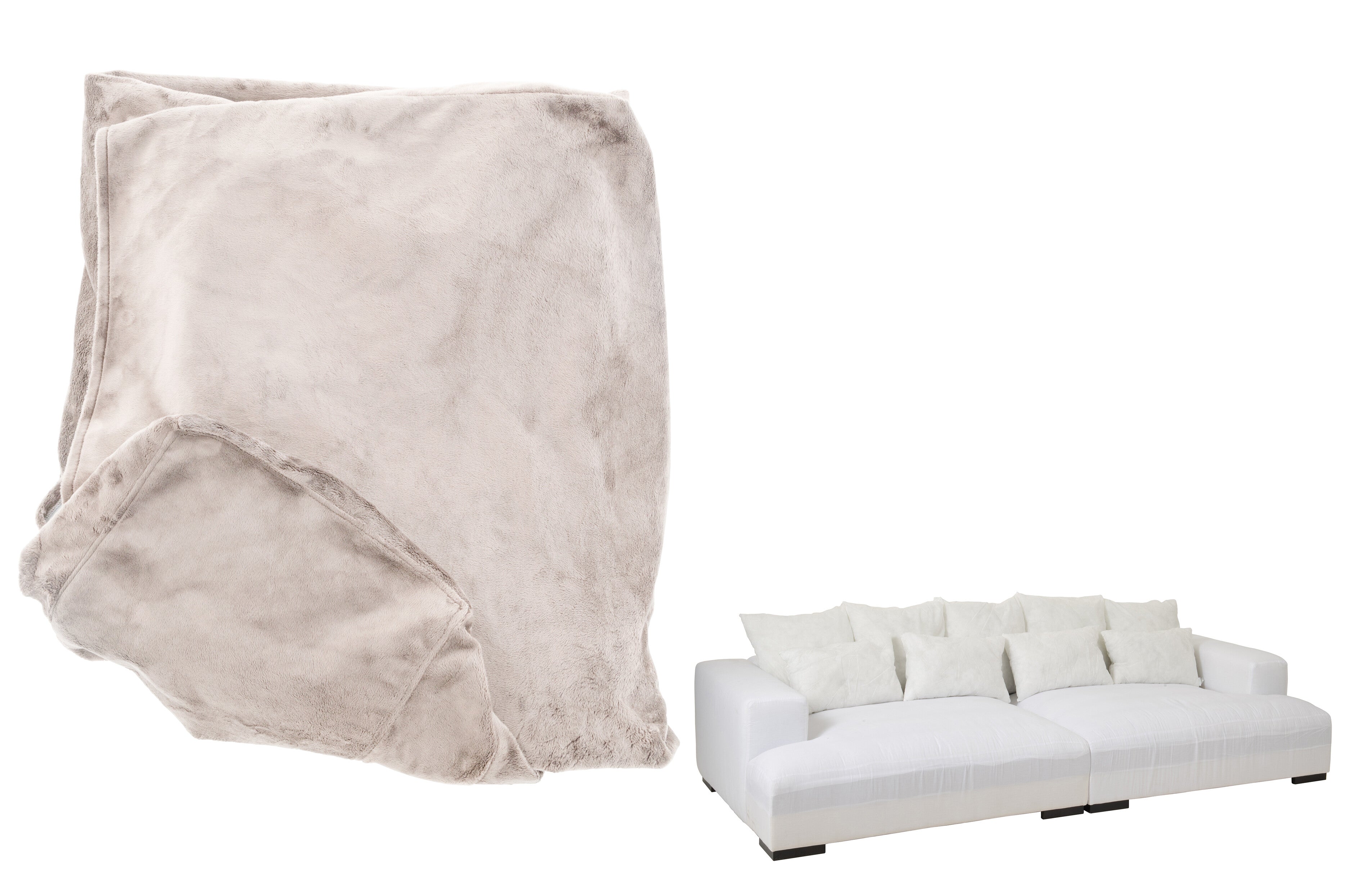 Hoes Stoel + 9 Kussens Monaco Velvet Xxl Beige