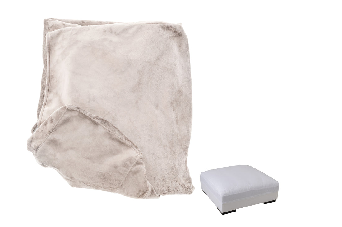 Hoes Poef Monaco Velours Beige