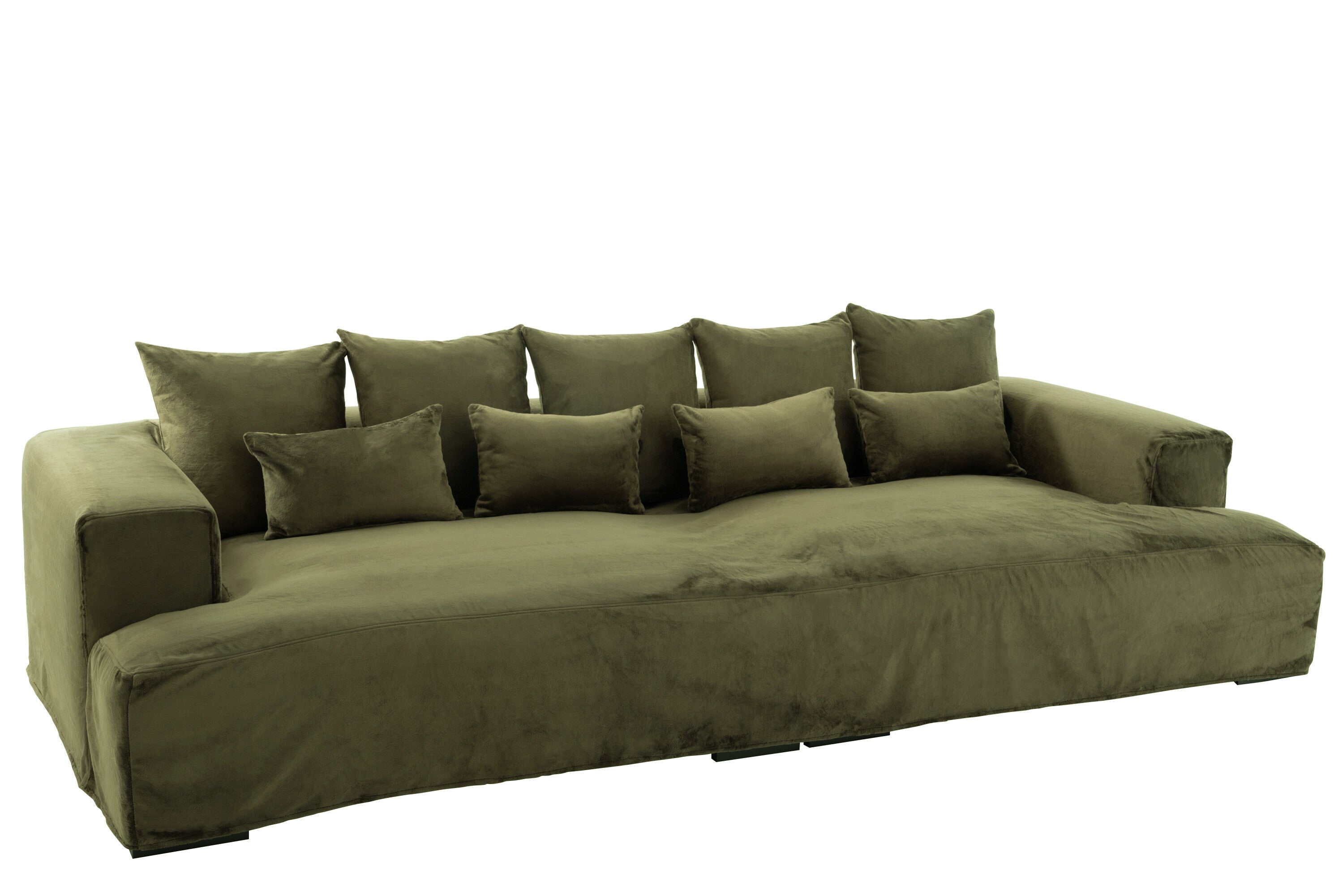 Hoes Stoel + 9 Kussens Monaco Velvet Xxl Mosgroen