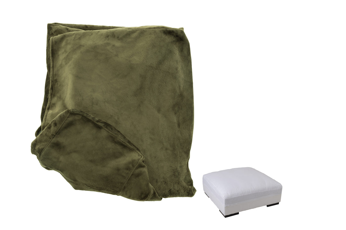 Hoes Poef Monaco Velvet Mosgroen