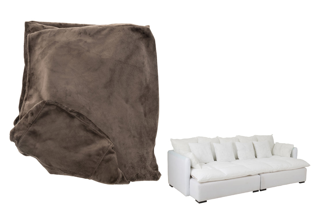 Hoes Stoel + 11 Kussens Strand Fluweel Donkerbruin