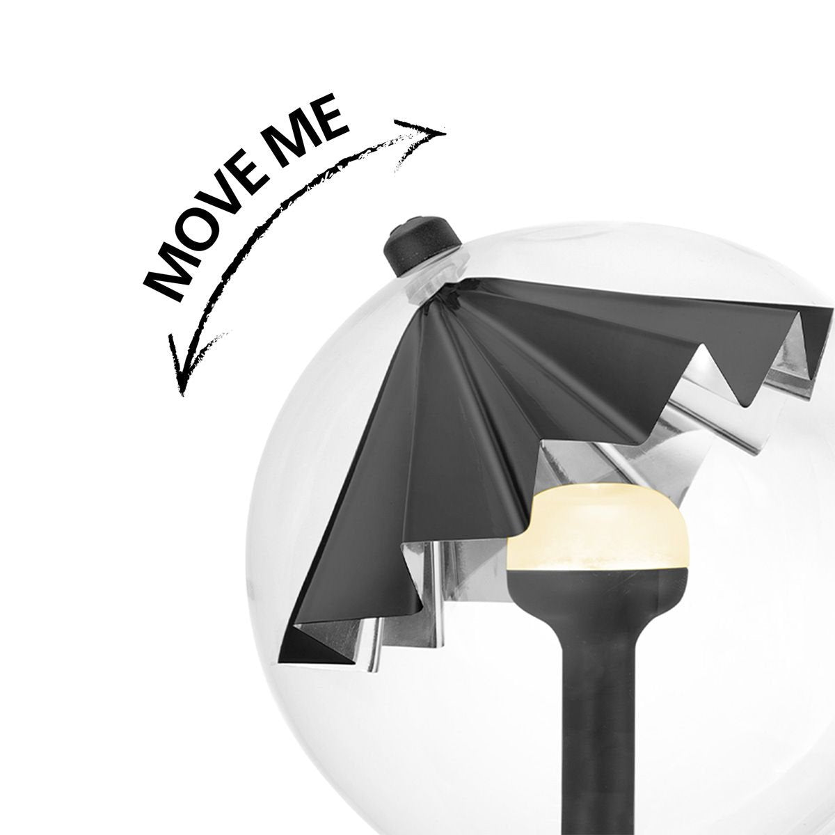 dimbare LED lamp Umbrella zwart-zilver E27 5W 400Lm