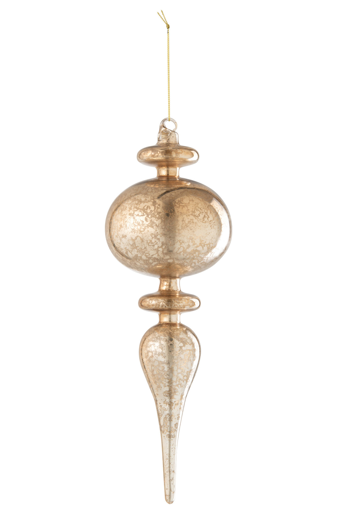 J-Line Christmas Bauble Drop Ornament Glass Gold