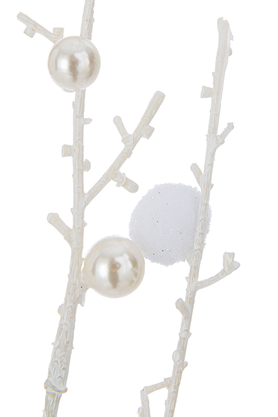 J-Line Tak Pompons+Parels Plastiek Wit