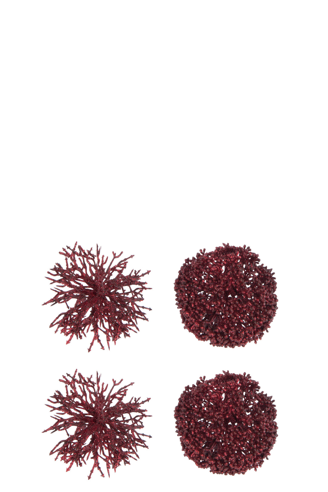 J-Line Doos Van 4 Bal Hanger Rond/Koraal Plastiek Rood