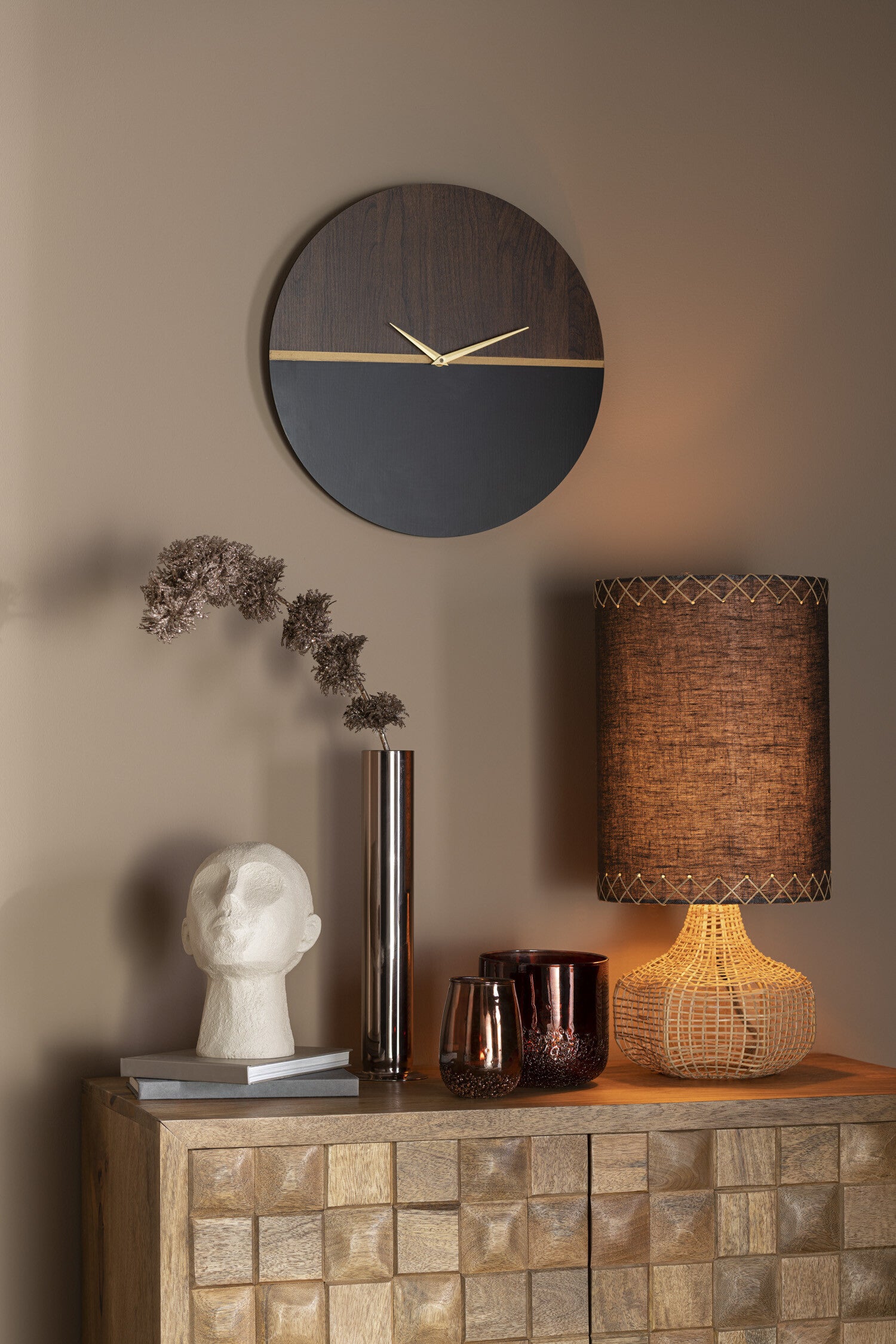 J-Line Tak Klokken Van Ierland+Glitters Plastiek Bruin