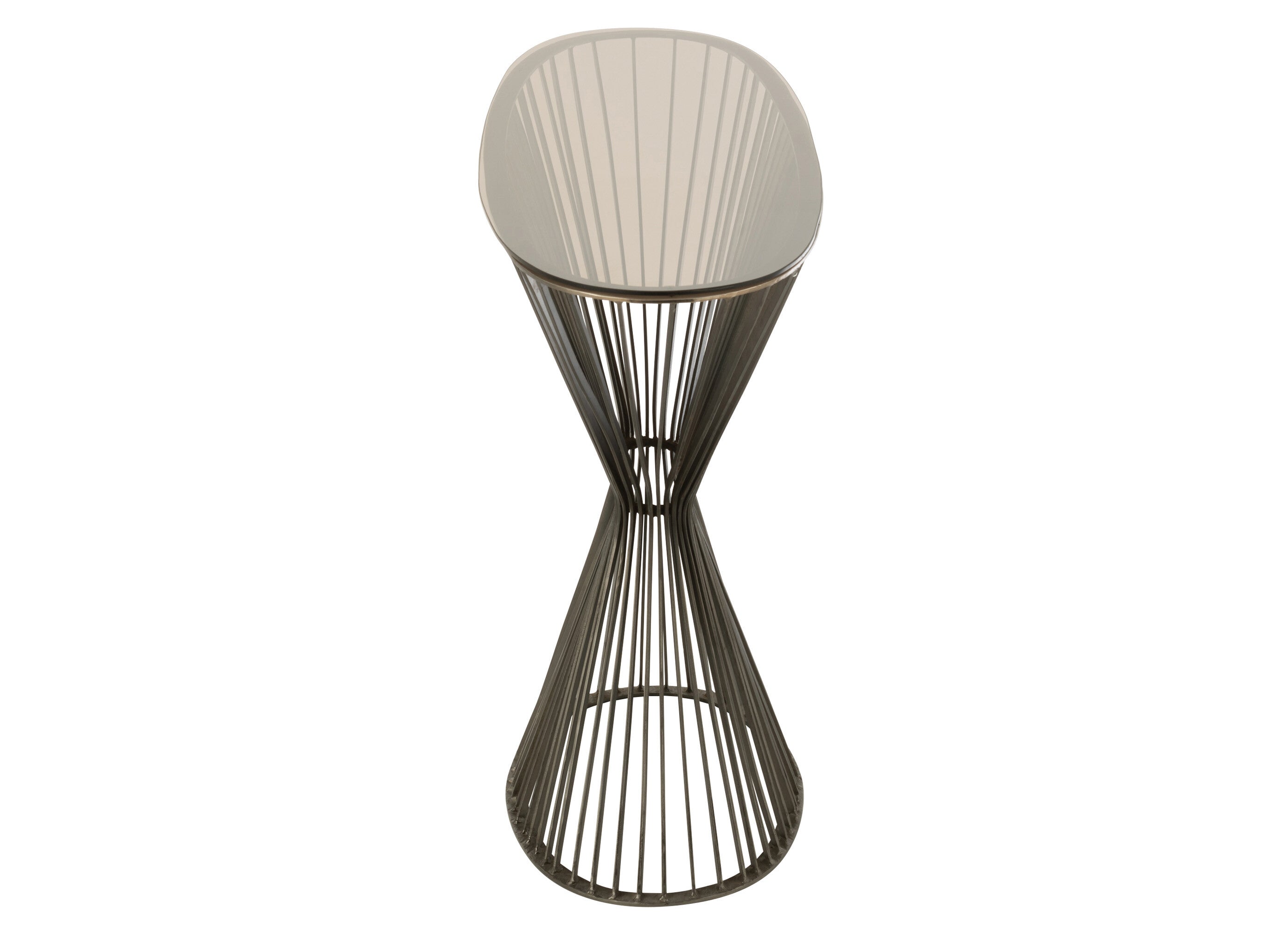 Console Ovaal Bar Metaal/Glas Grijs/Bruin