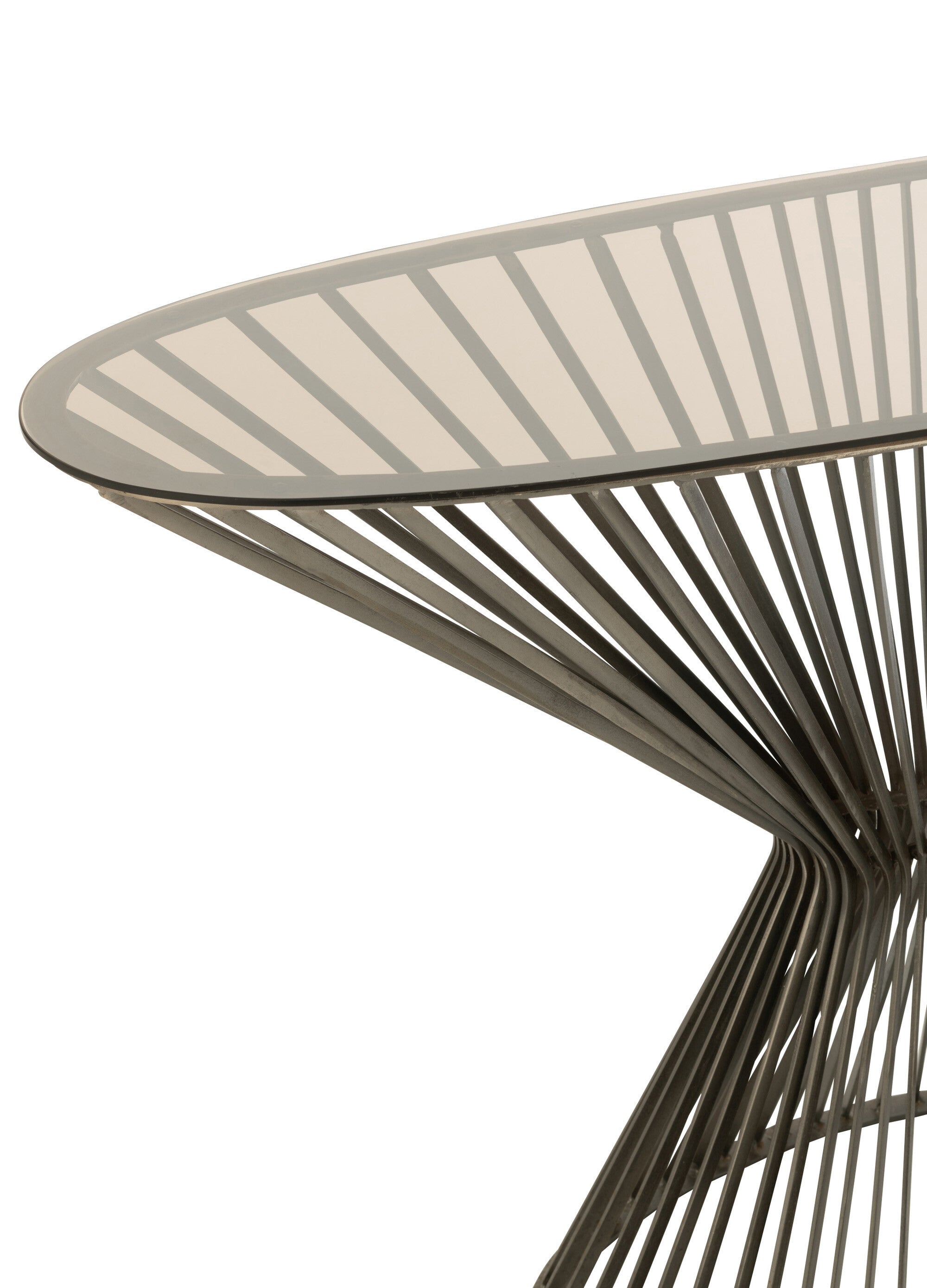 Console Ovaal Bar Metaal/Glas Grijs/Bruin