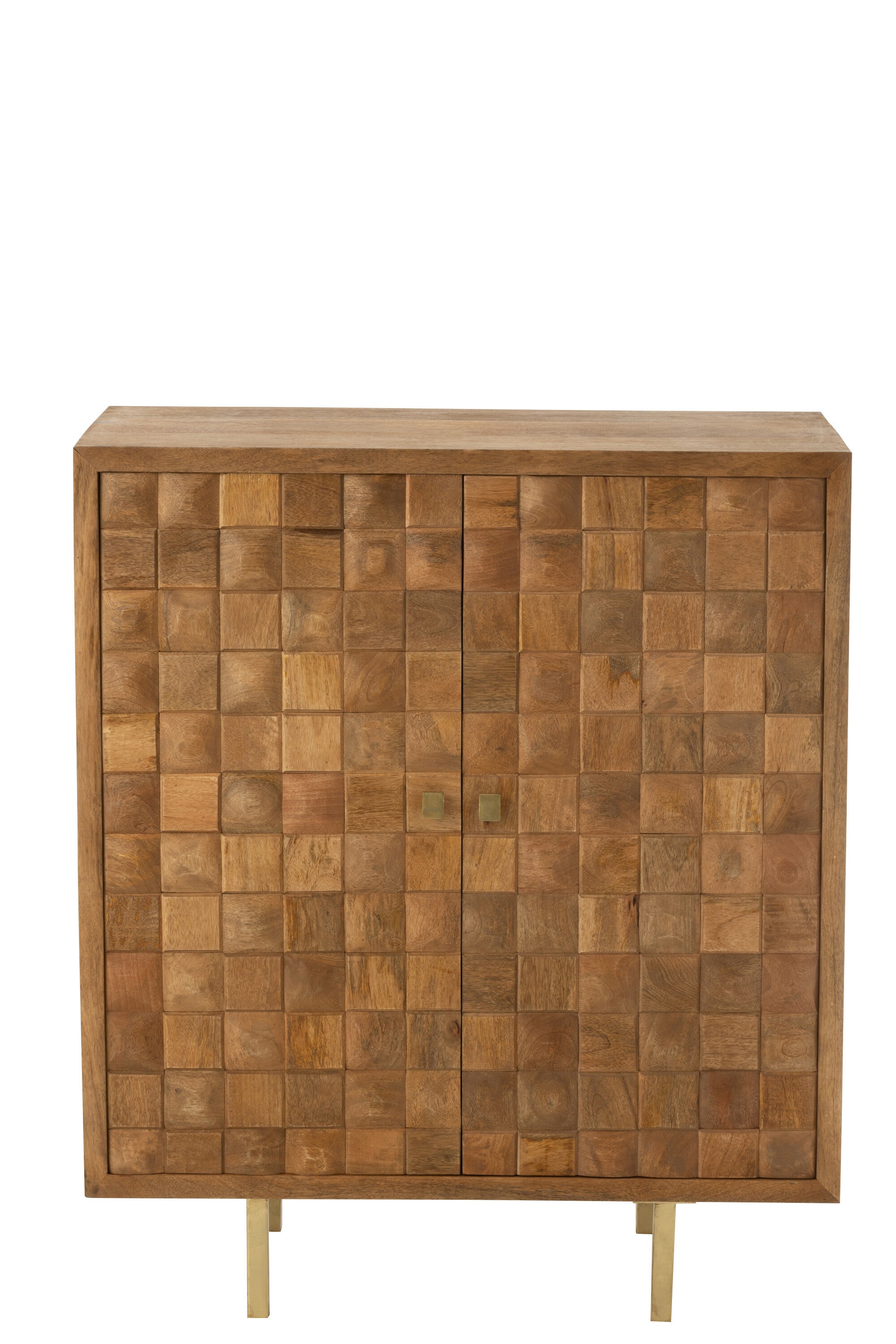 J-Line Kast Nino Metaal/Mangohout Naturel/Goud