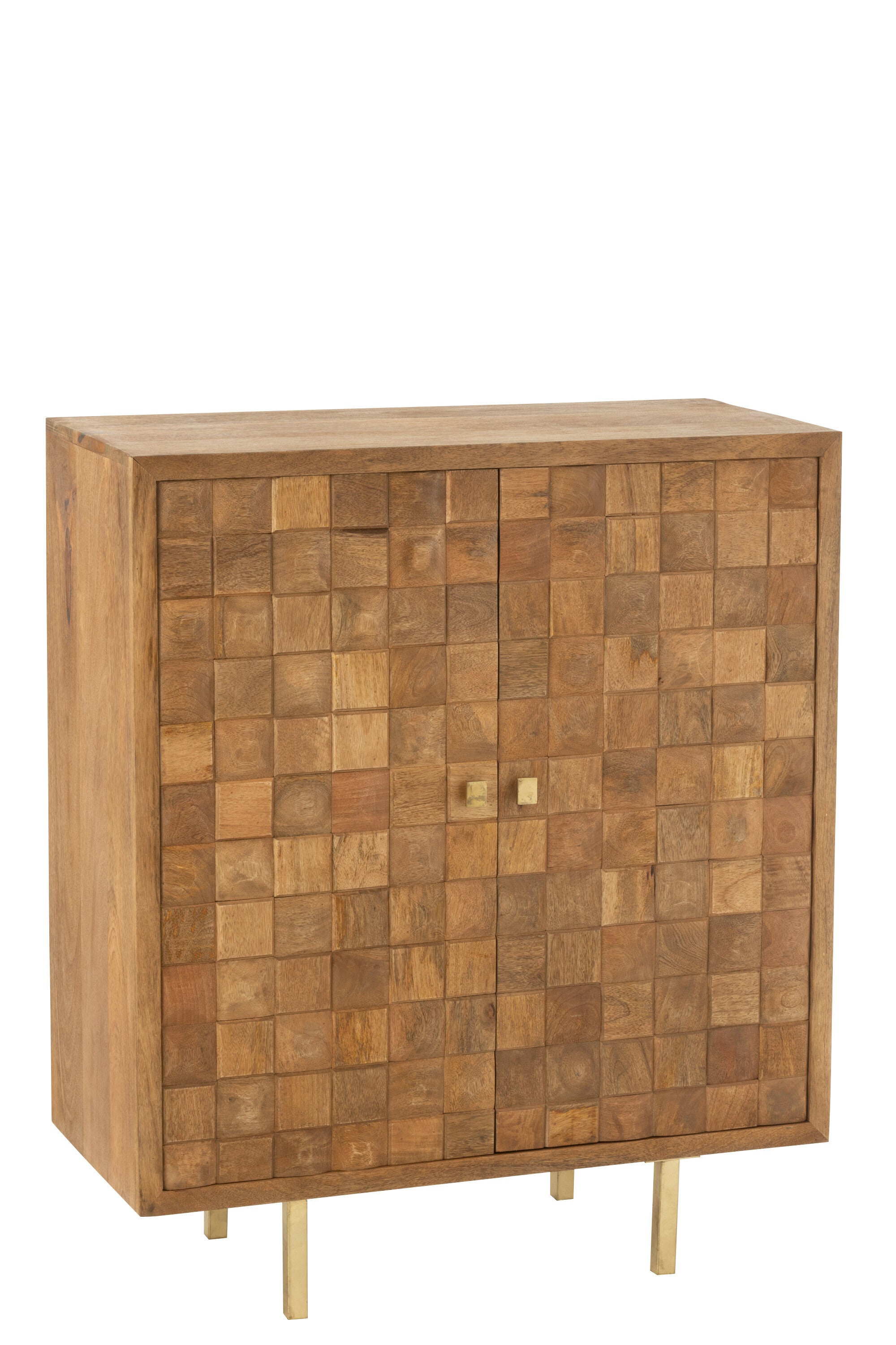 J-Line Kast Nino Metaal/Mangohout Naturel/Goud