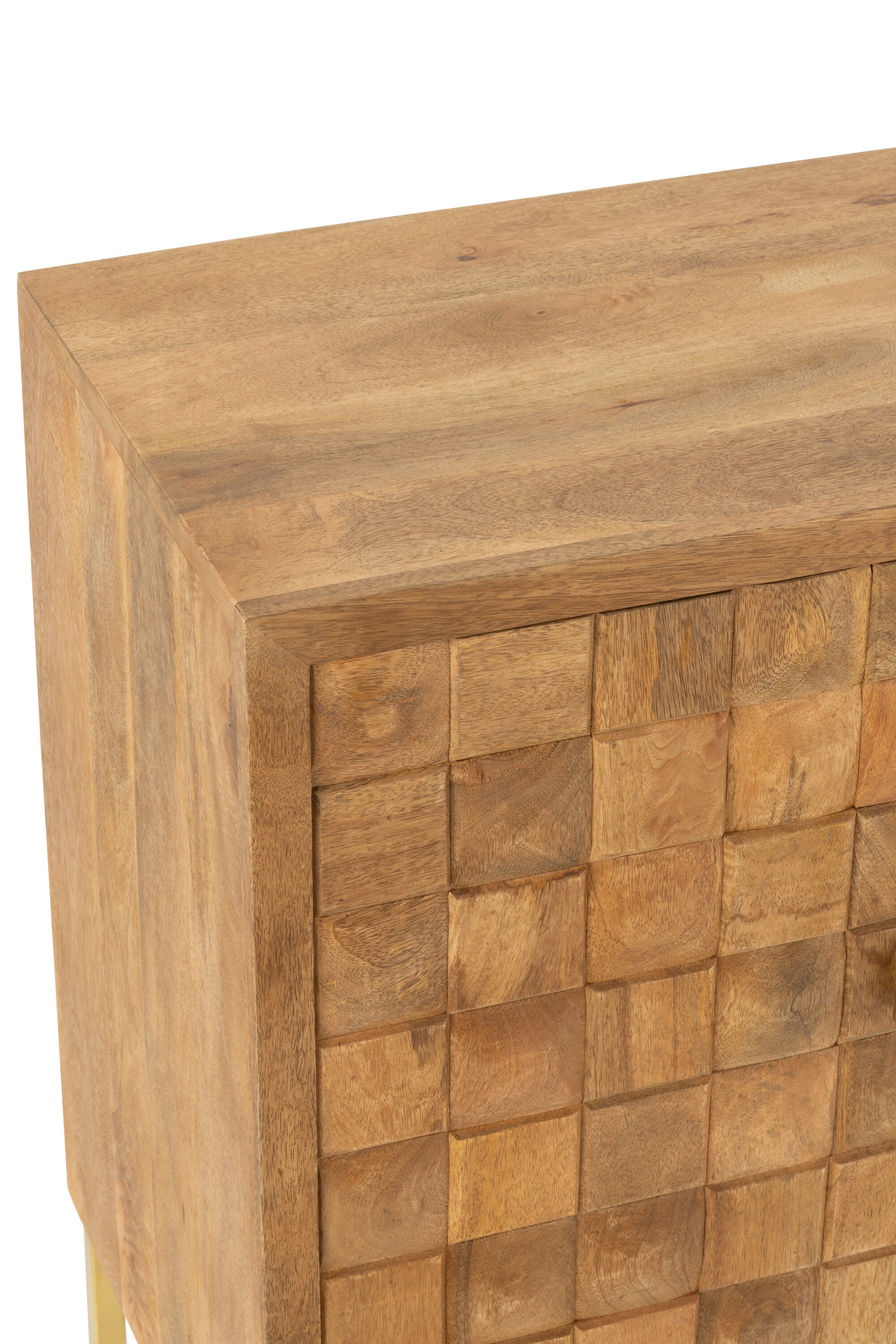 J-Line Kast Nino Op Staander Metaal/Mangohout Naturel/Goud