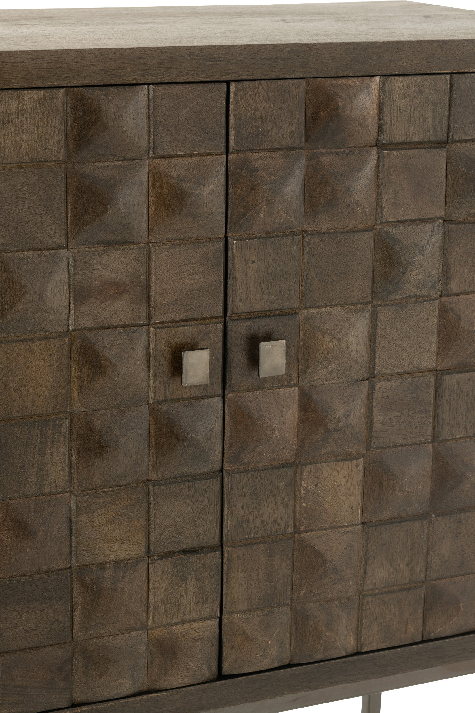 J-Line Kast Pino Metaal/Mangohout Bruin/Grijs