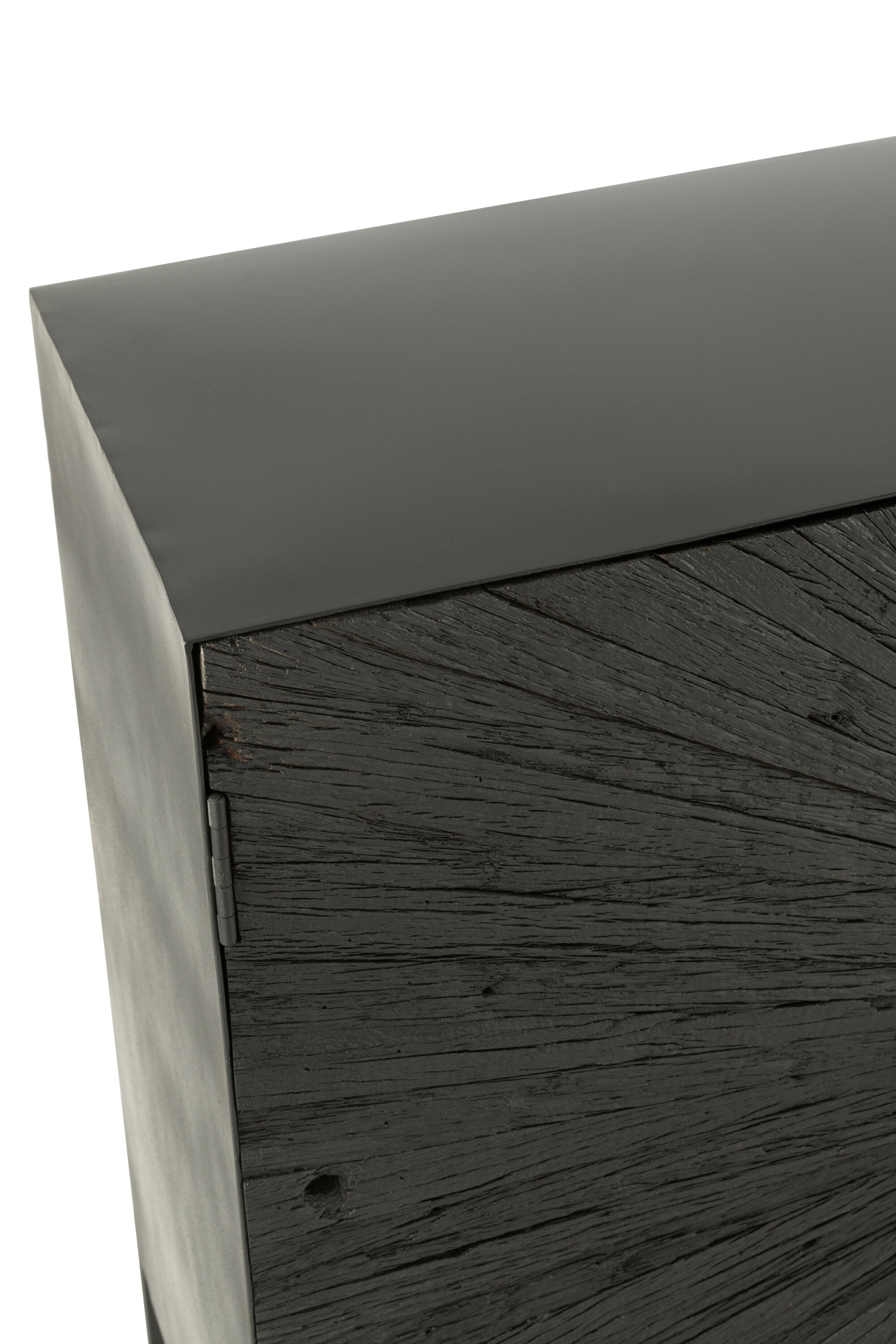 J-Line Buffetkast Shanil Hout/Ijzer Zwart