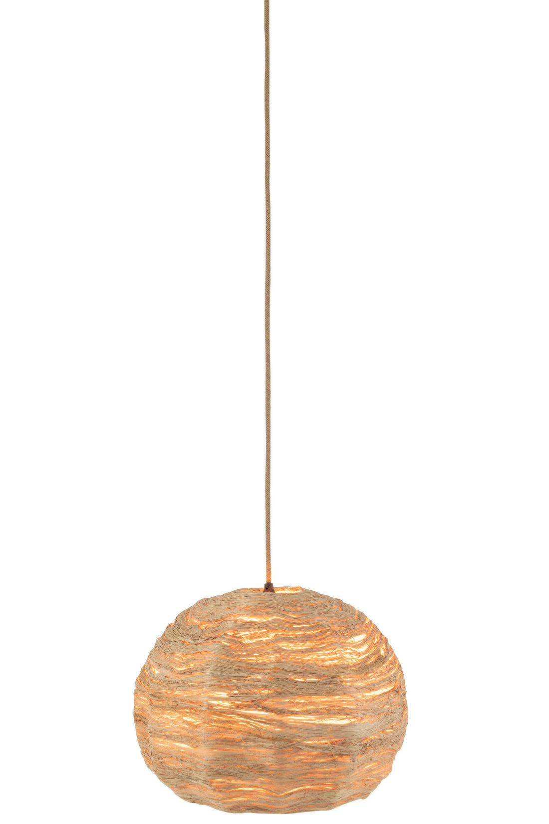 J-Line Belvivere Hanglamp Bol Bananenbladeren Naturel Medium