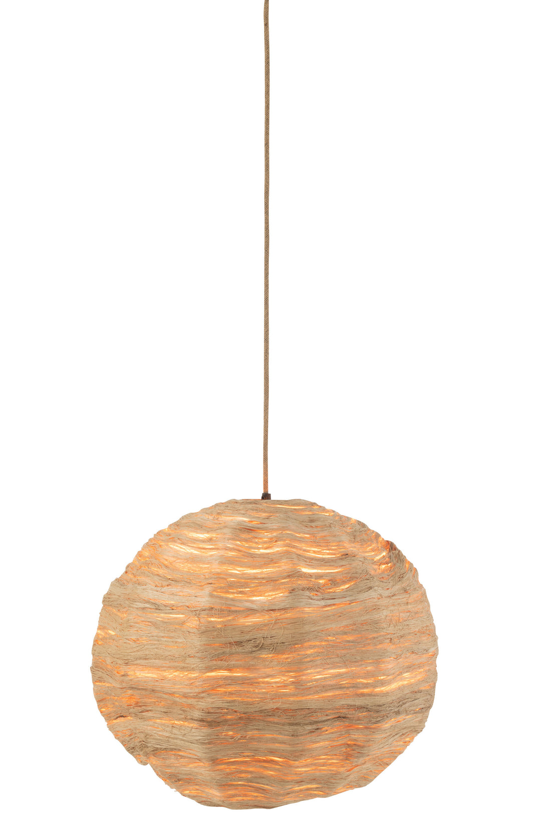 J-Line Belvivere Hanglamp Bol Bananenbladeren Naturel Large