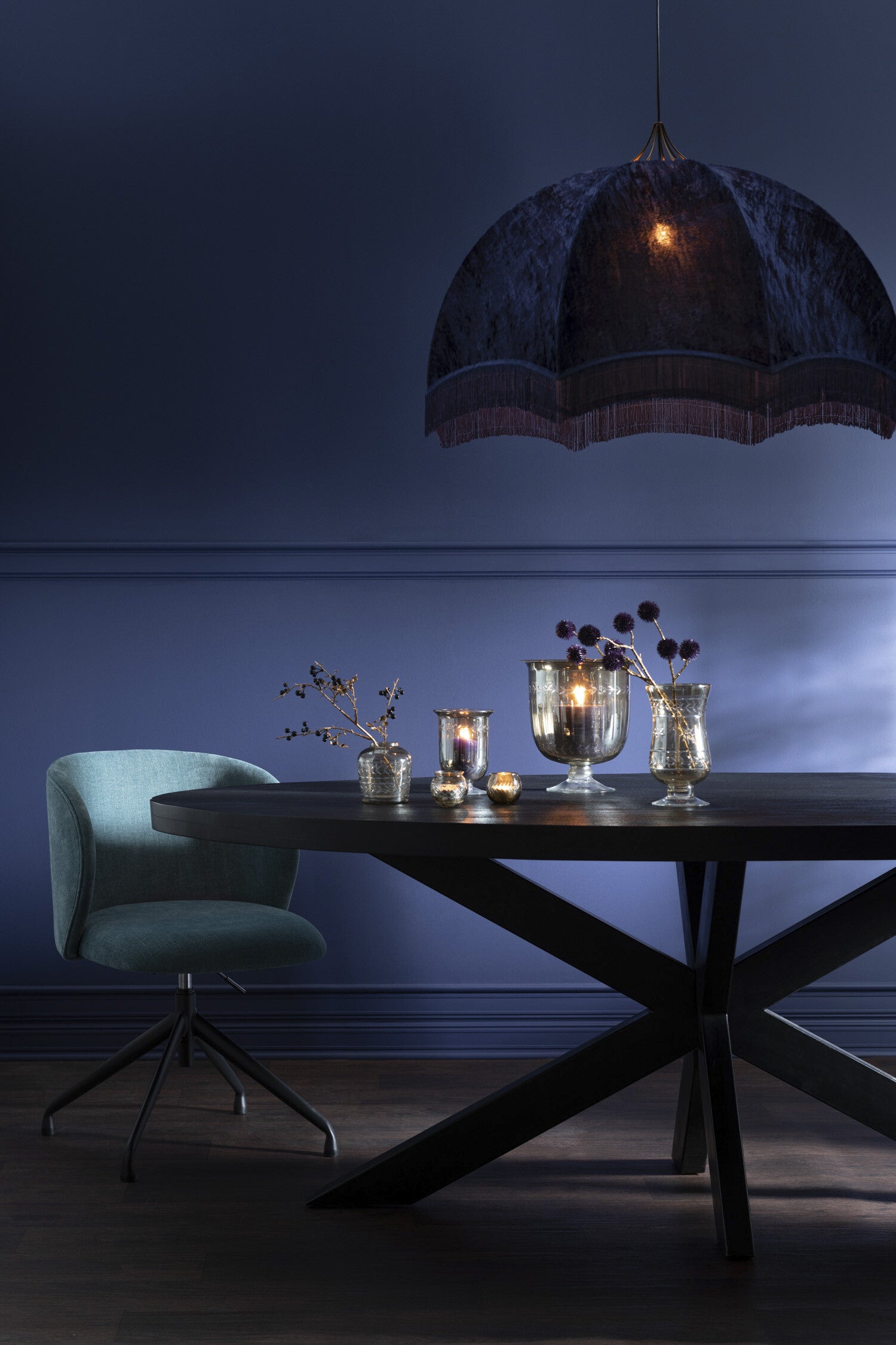 J-Line Hanglamp Velvet/Katoen Paars