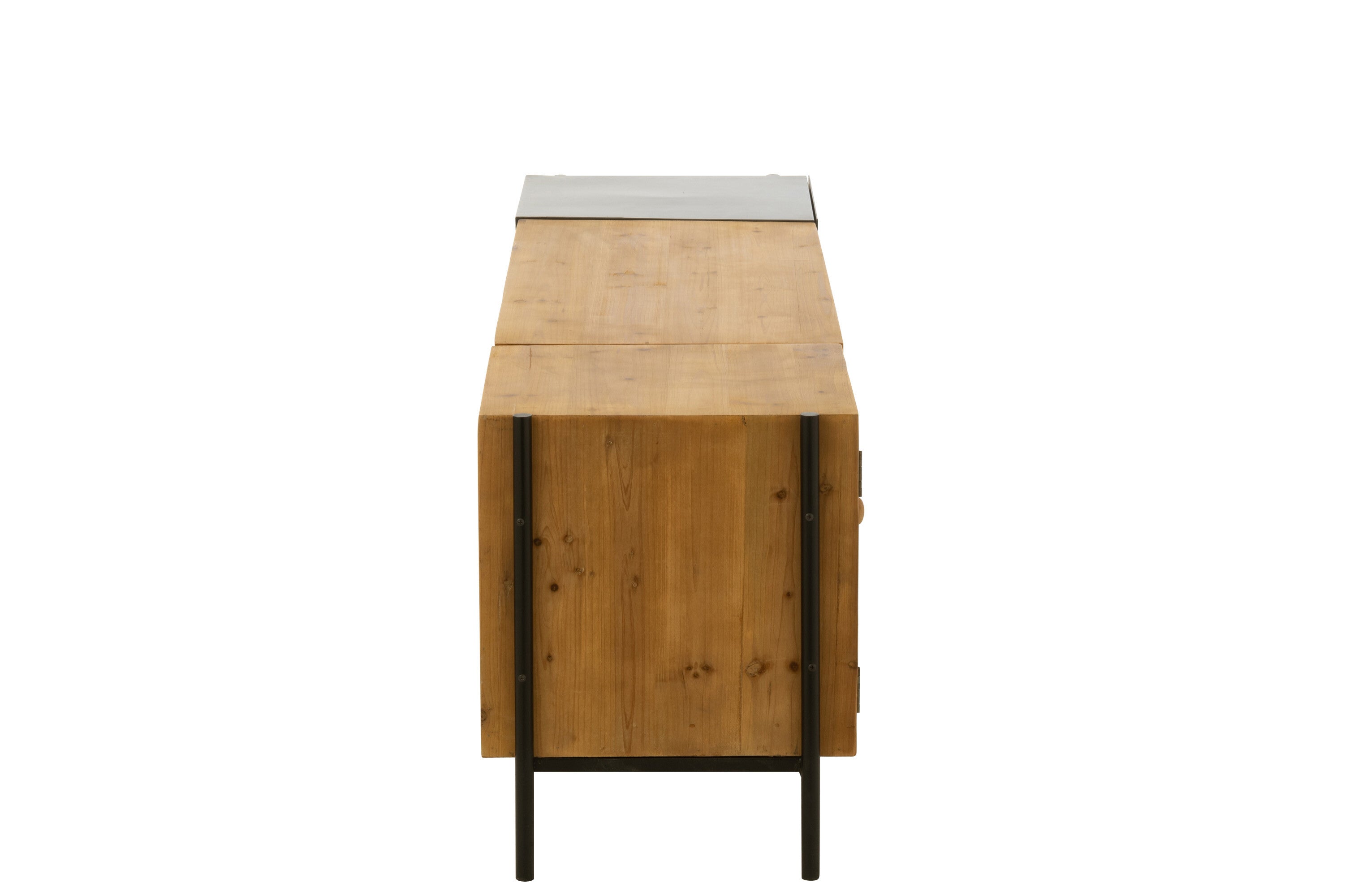 Tv-meubel Tina Sparrenhout/IJzer Zwart/Natuurlijk