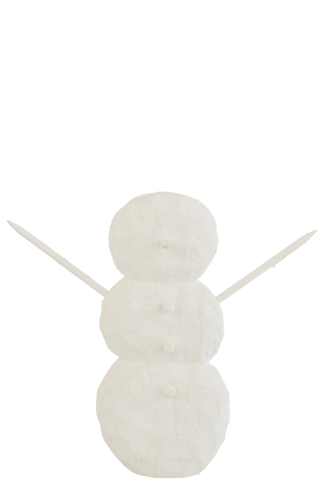 J-Line Figurine Sneeuwman Hout Wit