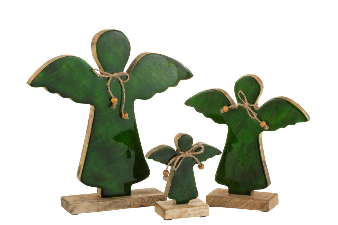 J-Line Engel Op Voet Vernist Groen Large