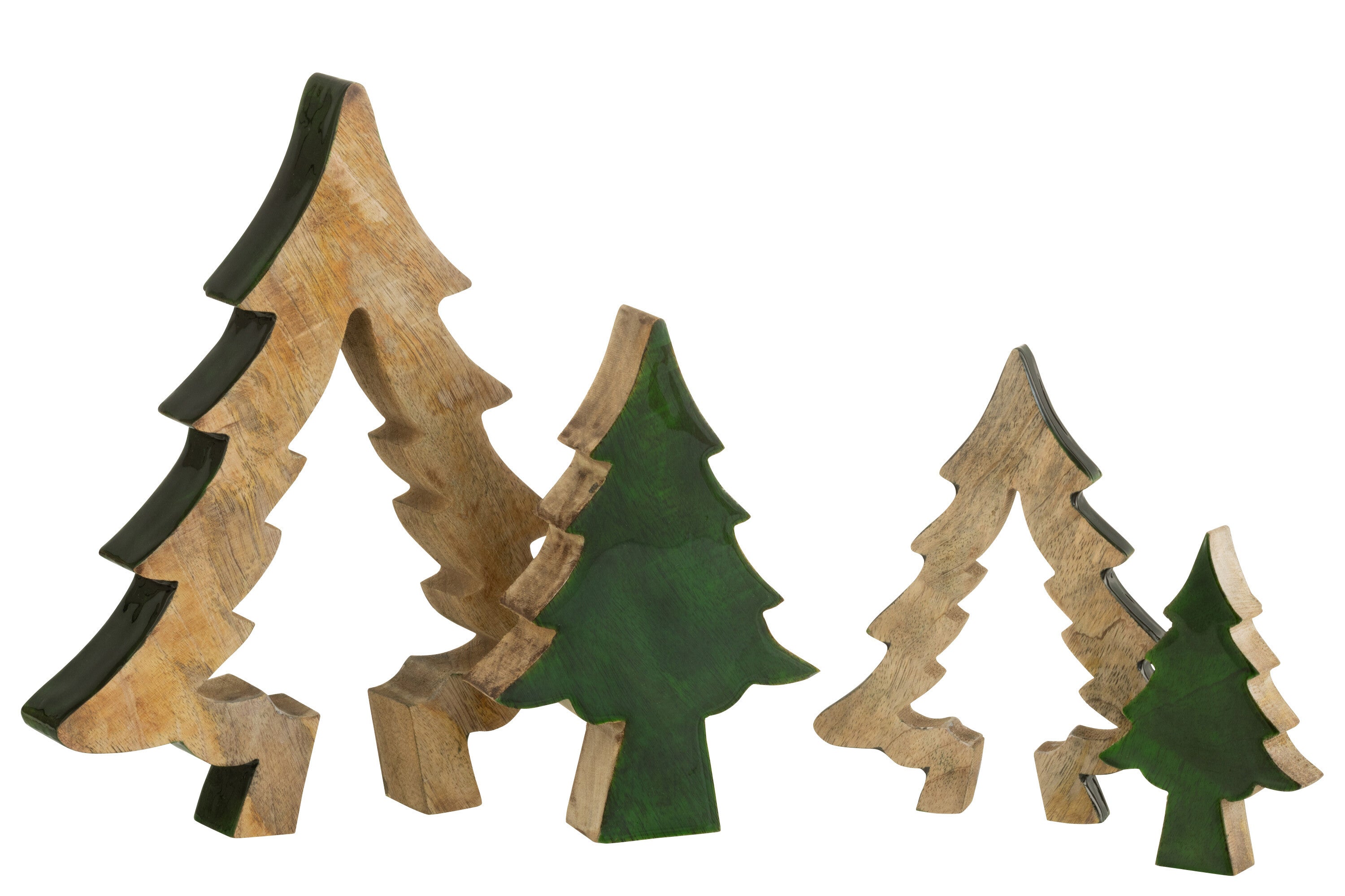 J-Line Boom Puzzel Hout Groen/Naturel Large