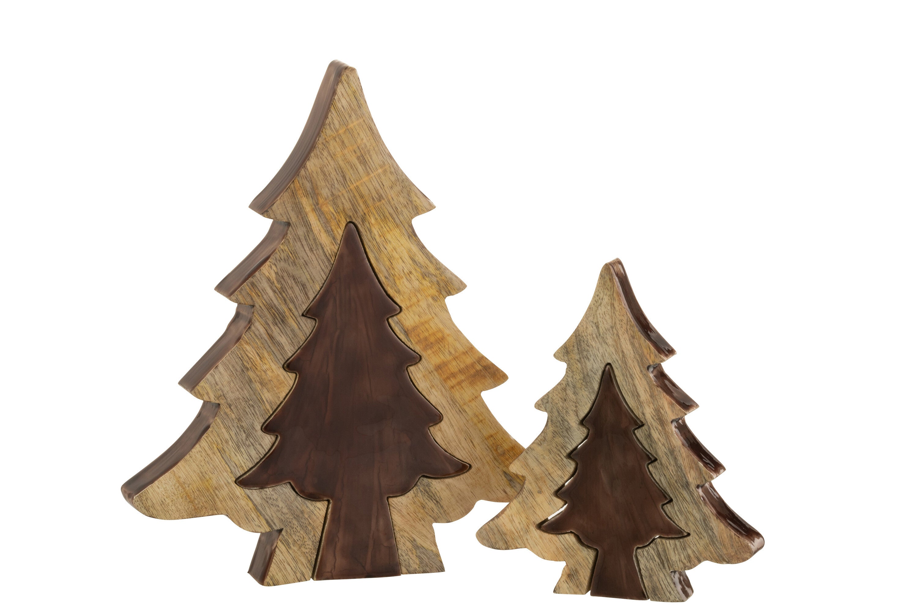 J-Line Boom Puzzel Hout Bruin/Naturel Large