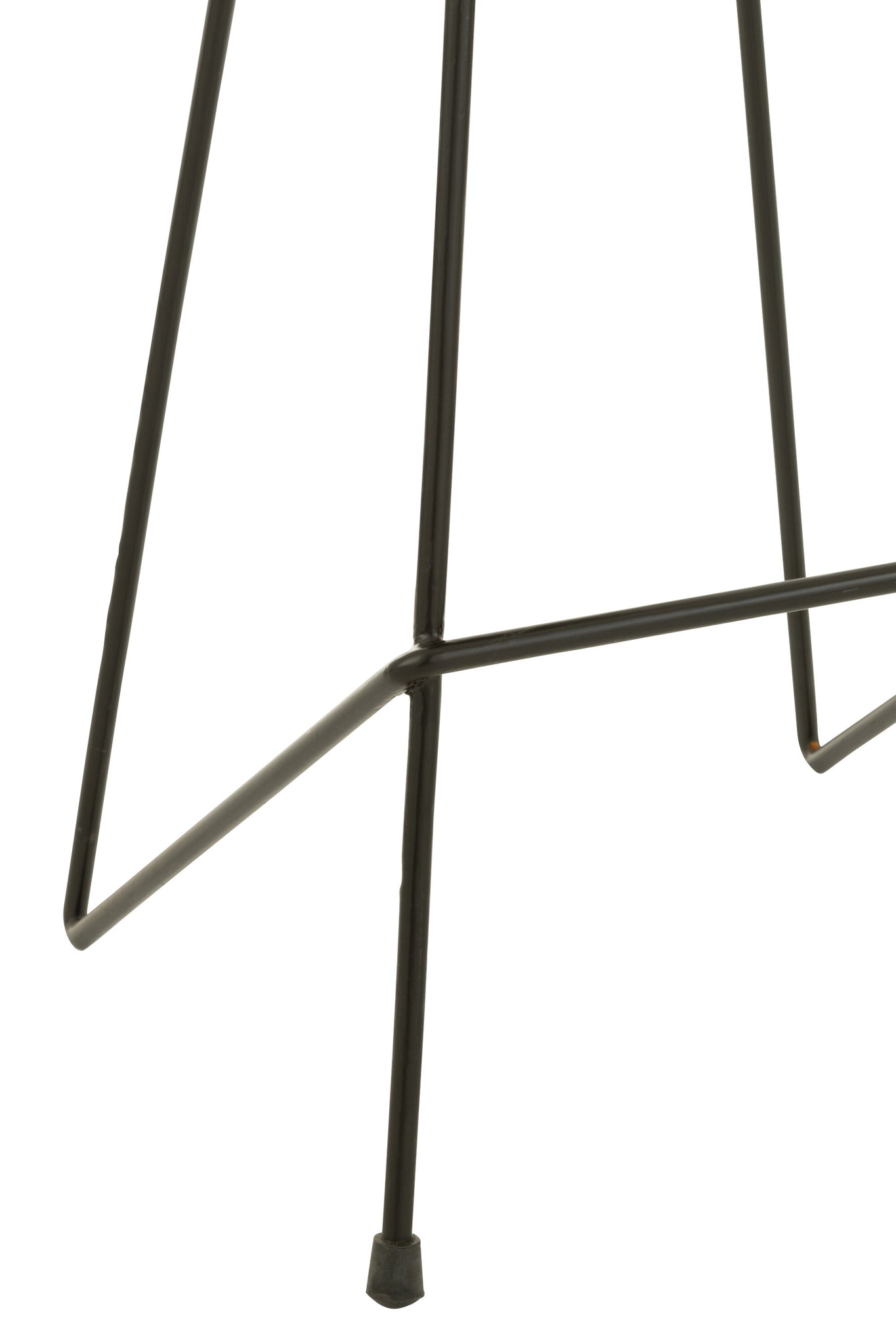 Barkruk van teakhout/ijzer zwart