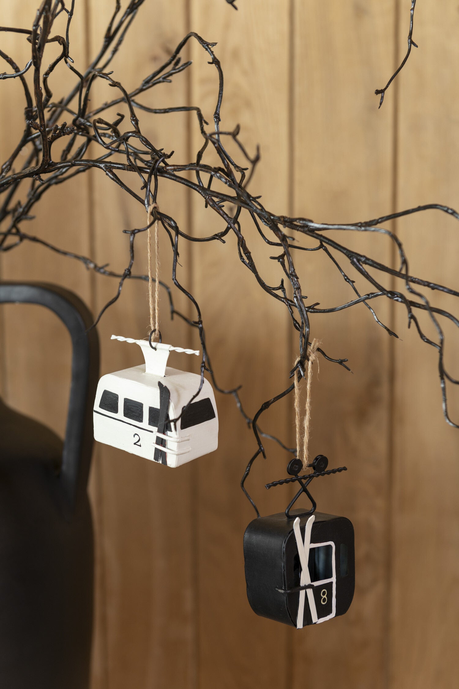 Kapstokken Ski Cabin Metaal Zwart/Wit Assortiment Van 4