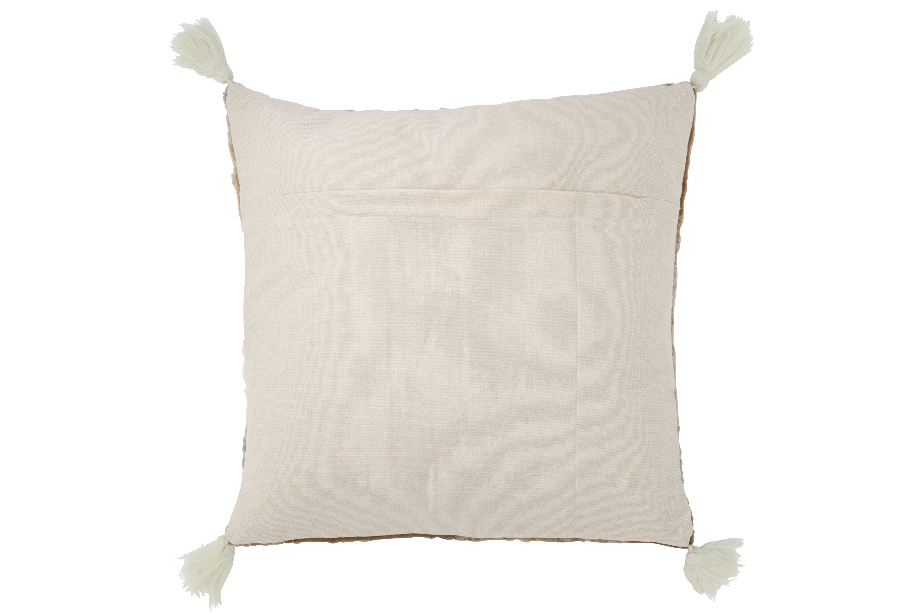 J-Line Kussen Geruit Polyester Bruin/Beige