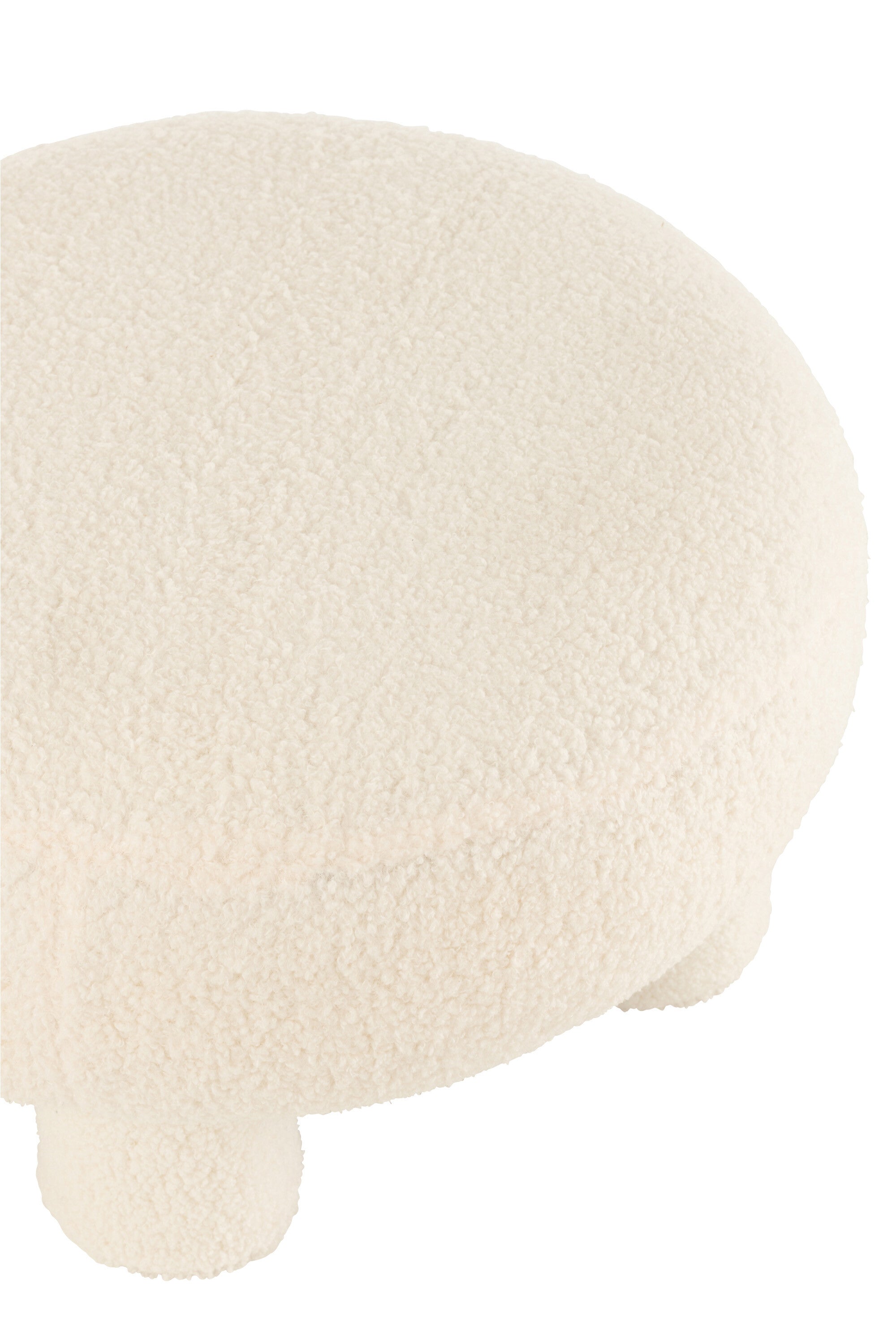 J-Line Kruk Rond Teddy Voeten Boucl - Wit