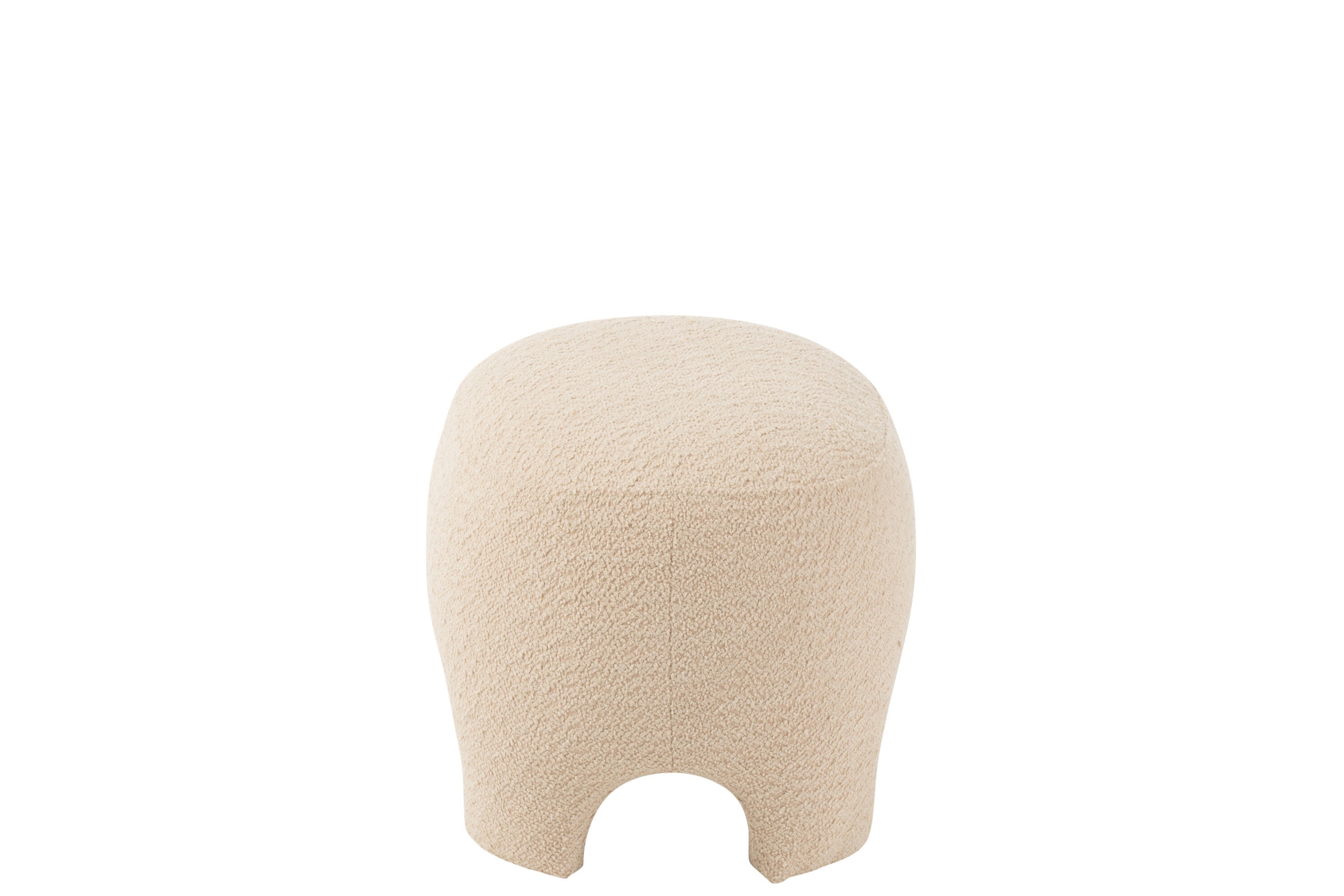 Pouf Gebreid Textiel/Hout Wit