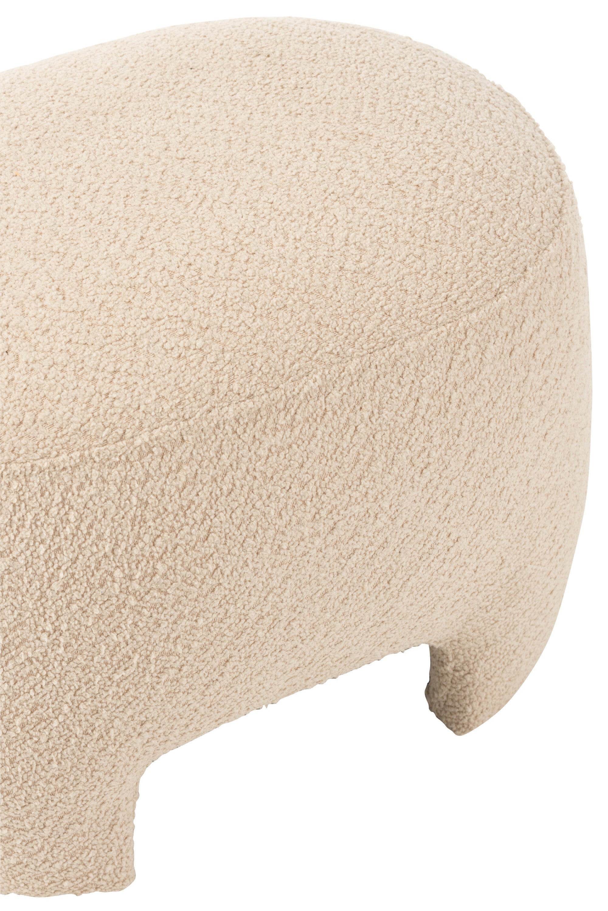 Pouf Gebreid Textiel/Hout Wit