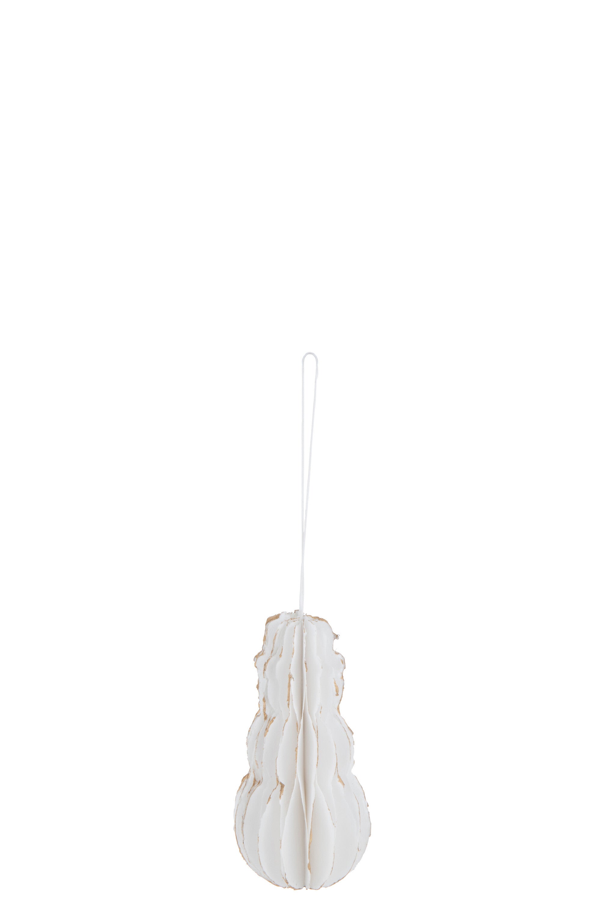 J-Line Hanger Sneeuwman Katoen Mache Wit Met Goud