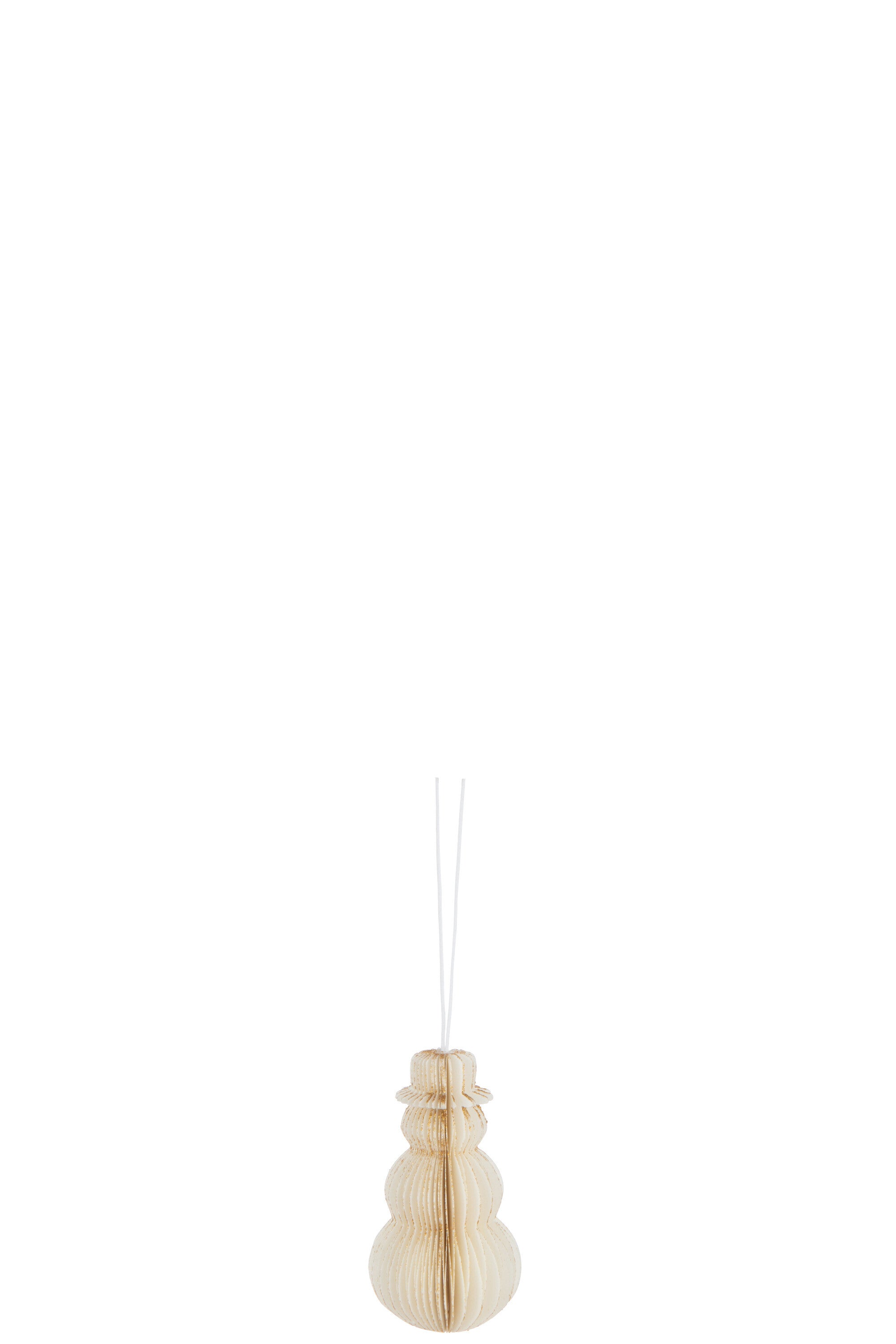 J-Line Hanger Sneeuwman Papier Creme Wit Small