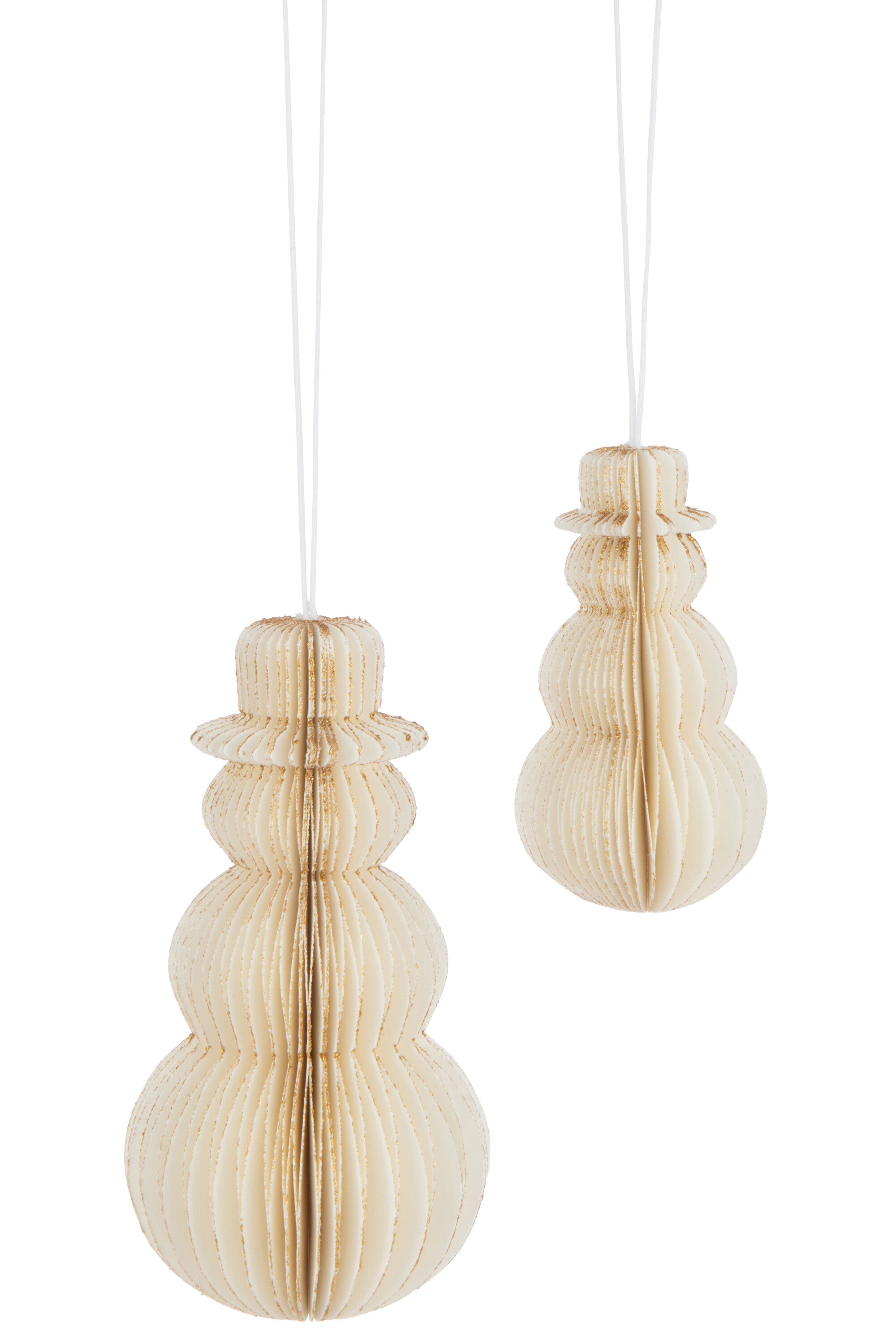 J-Line Hanger Sneeuwman Papier Creme Wit Large