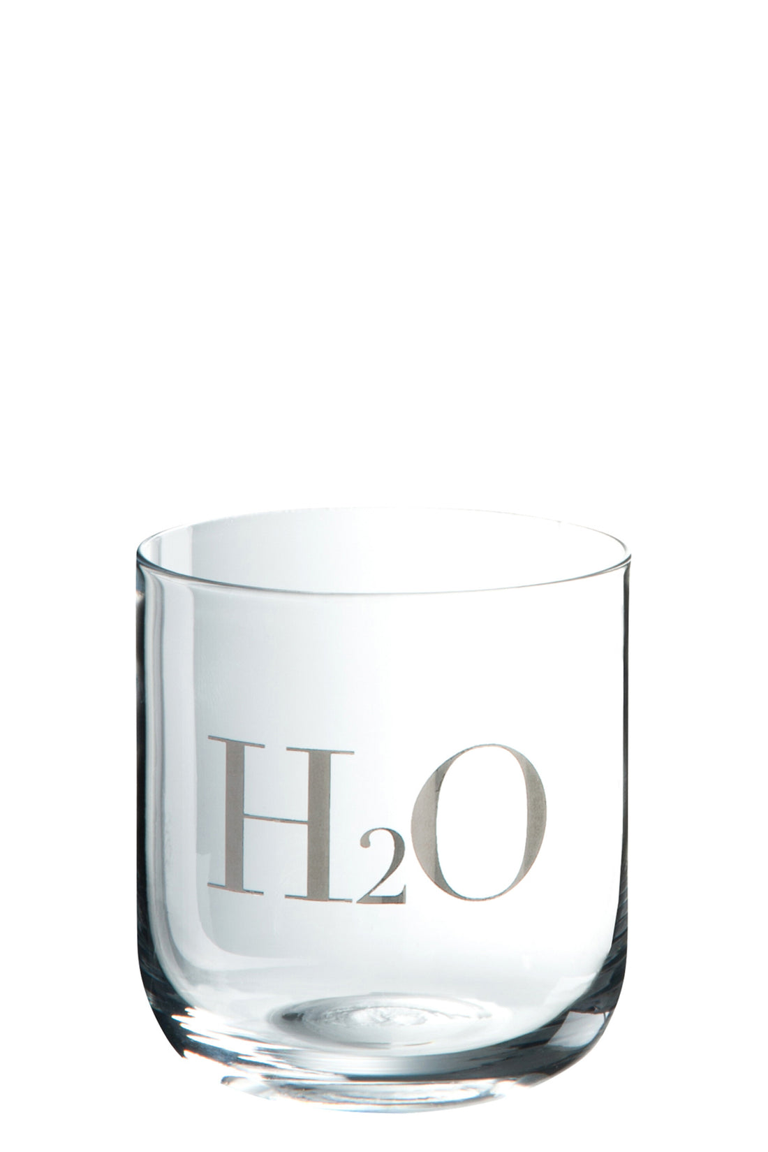 J-Line h2o glas - drinkglas - transparant/ zilver