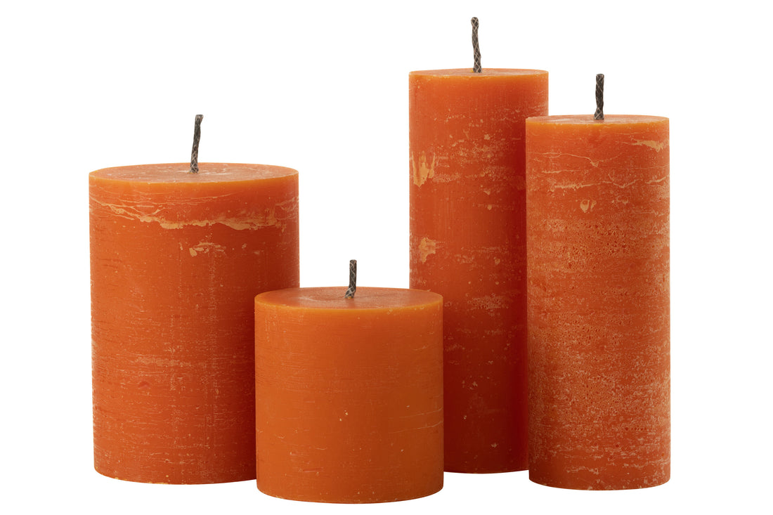 J-Line Buitenkaars Pilaar Paraffine Oranje Extra Large-50Uren