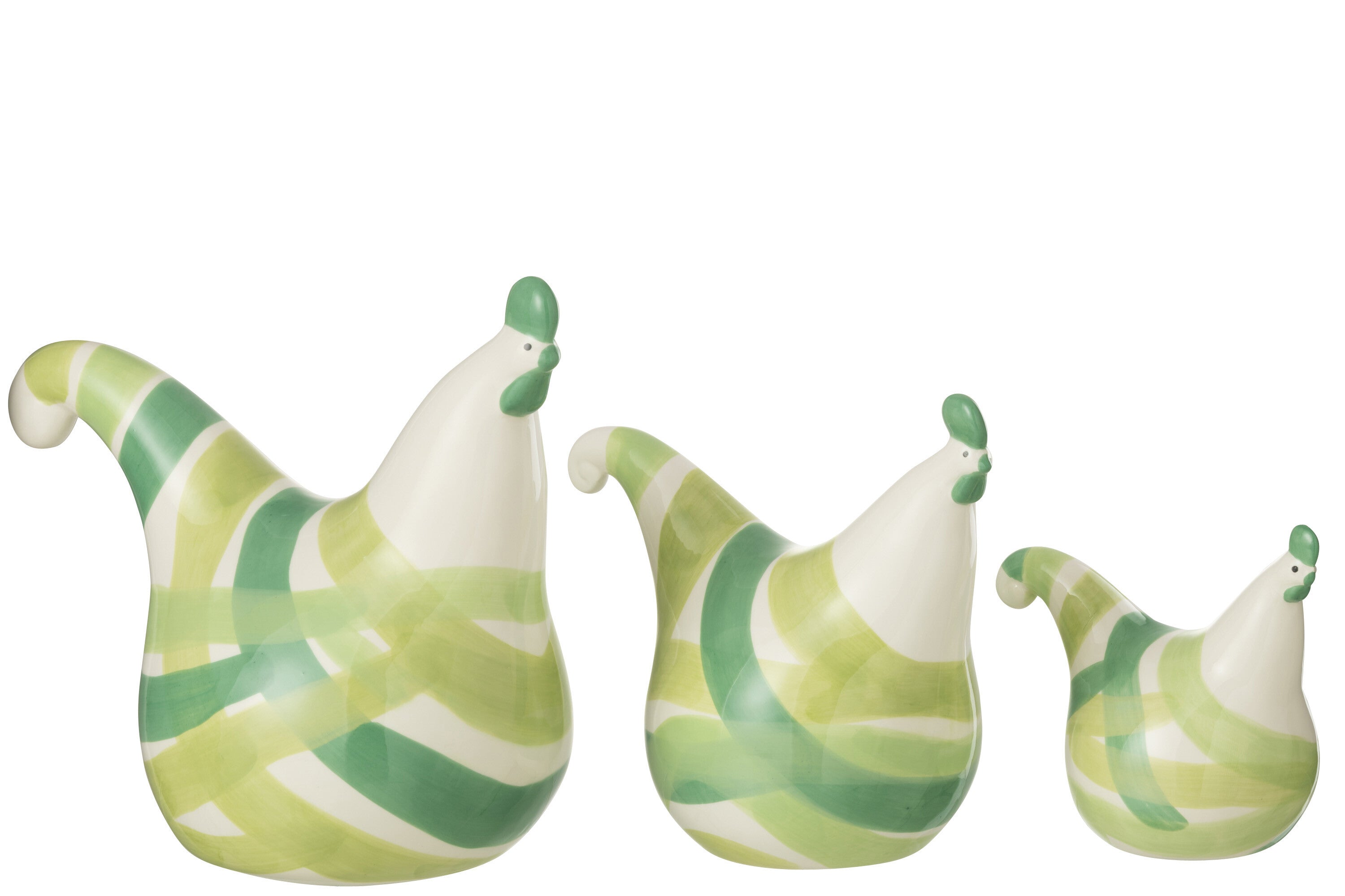 J-Line Set Van 3 Hanen Lijnen Dolomiet Groen Mix