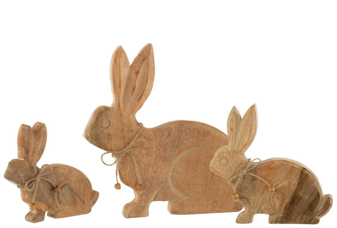 J-Line Konijn Knoop Mangohout Nat Large